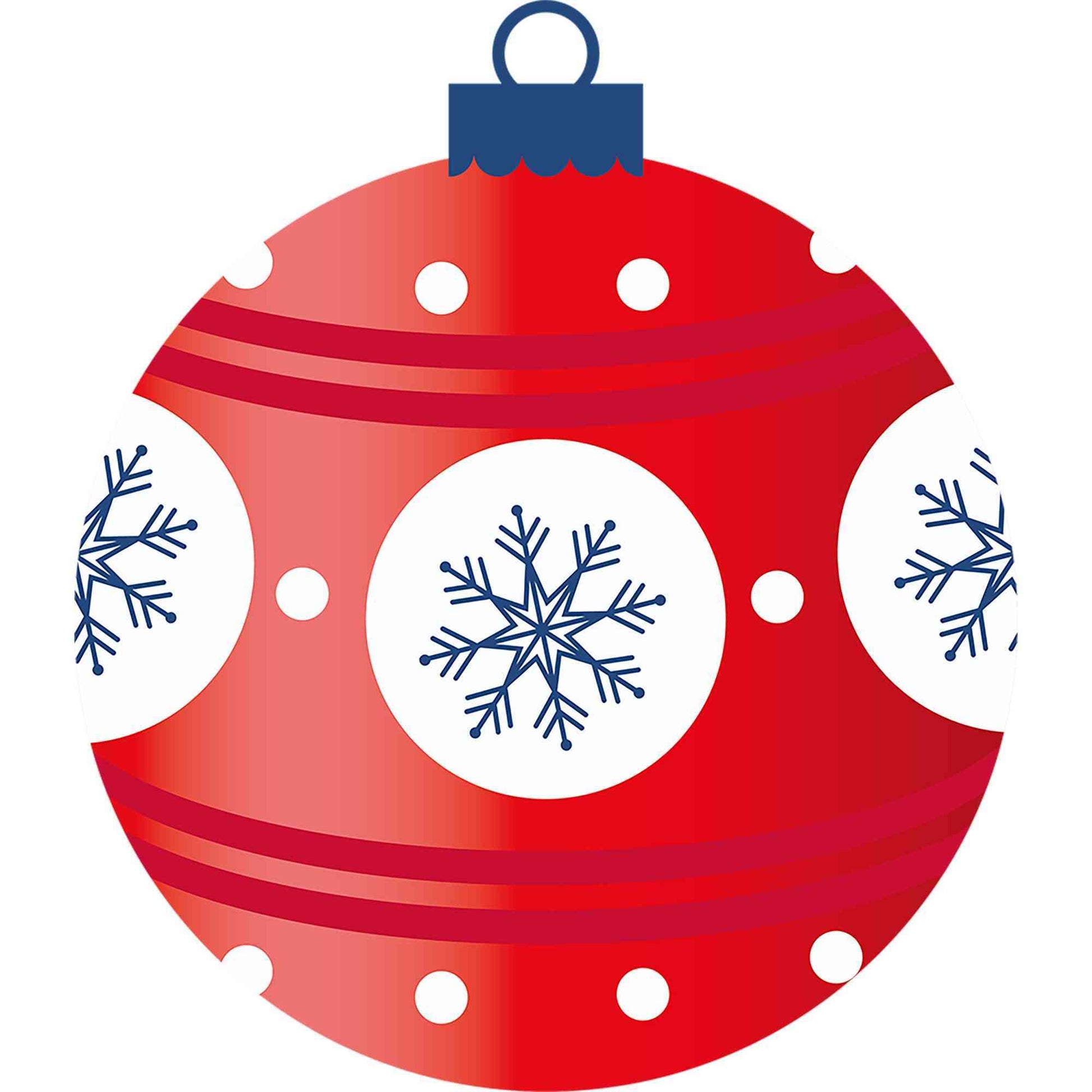 Christmas Ball - Snow Flakes Ornament Red