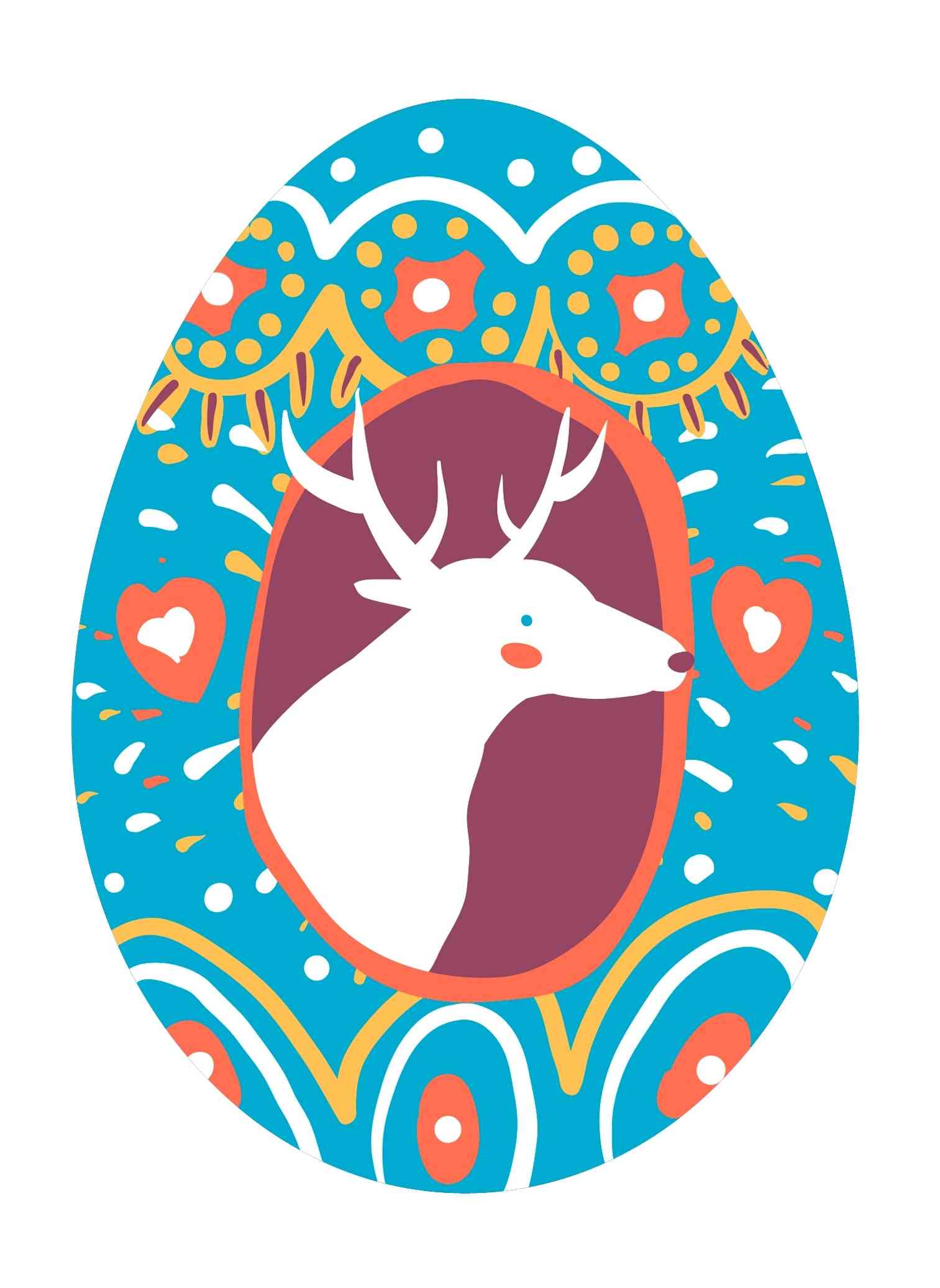 Whimsical Moose Easter Egg