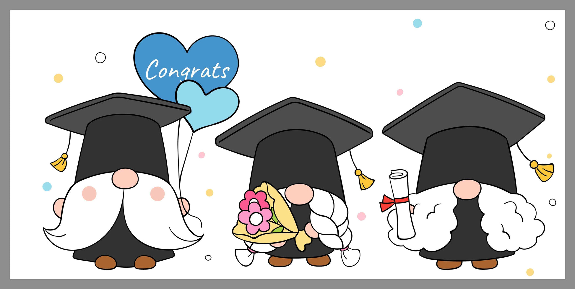 Gnome Graduation Trio
