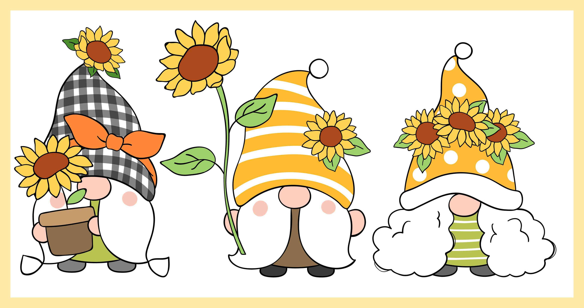 Sunflower Gnome Trio 2