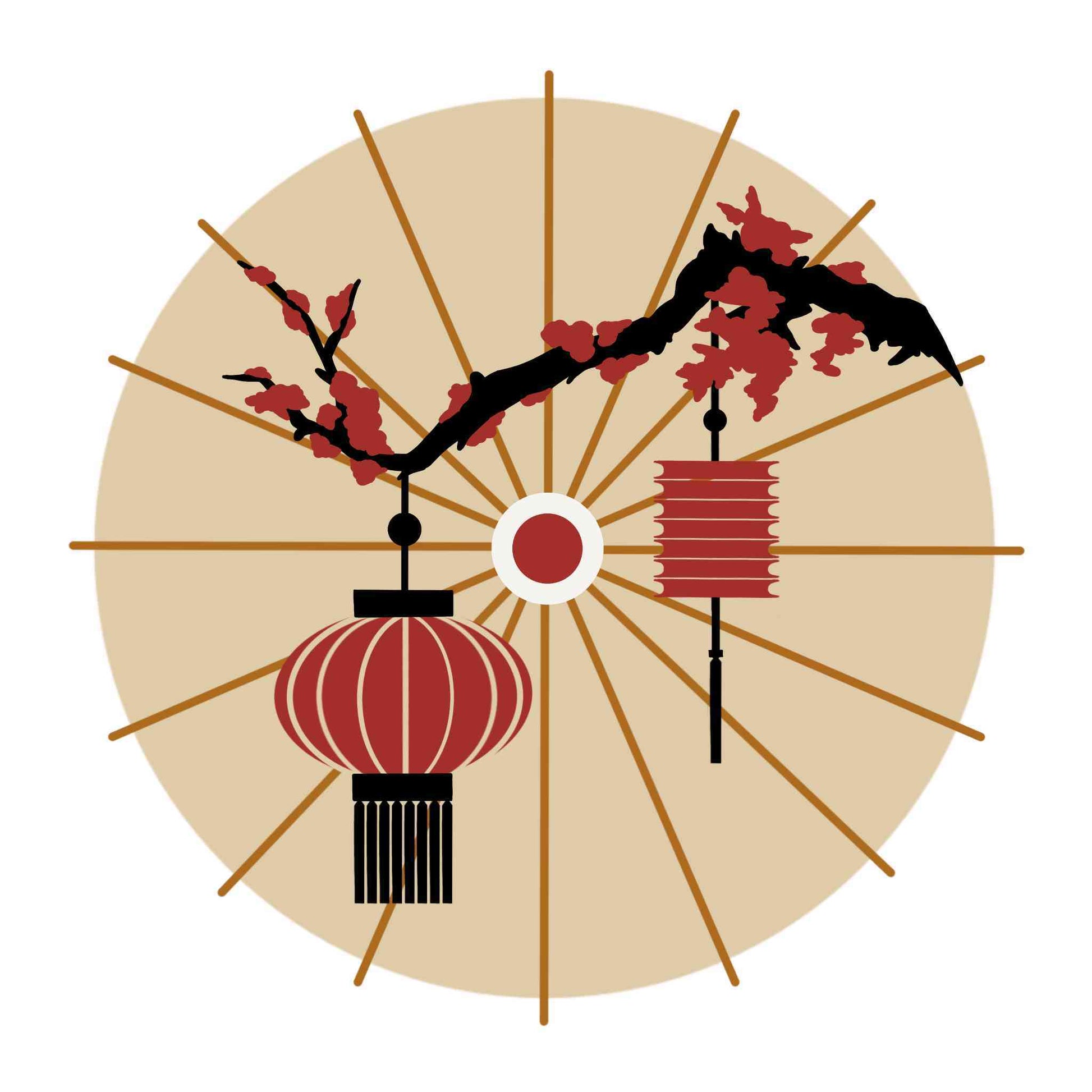 Chinese Paper Umbrella Lantern Design