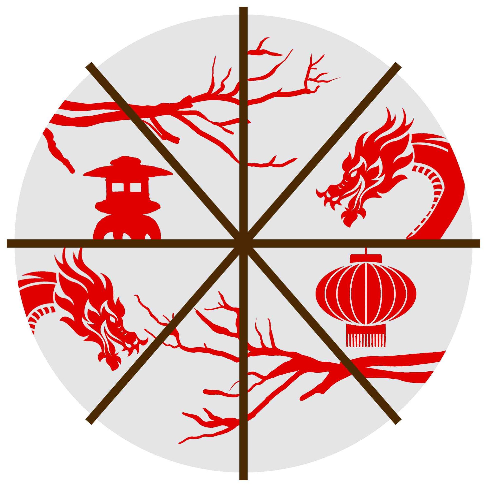 Chinese Paper Umbrella Lantern Design (Dragon)