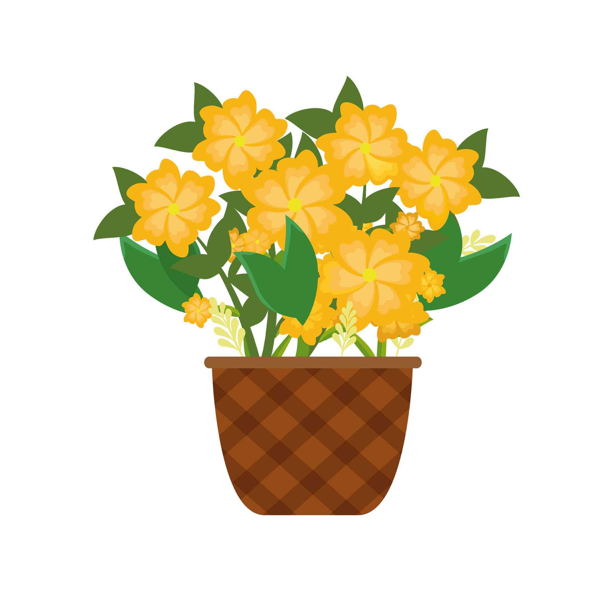 Basket with Yellow Flowers