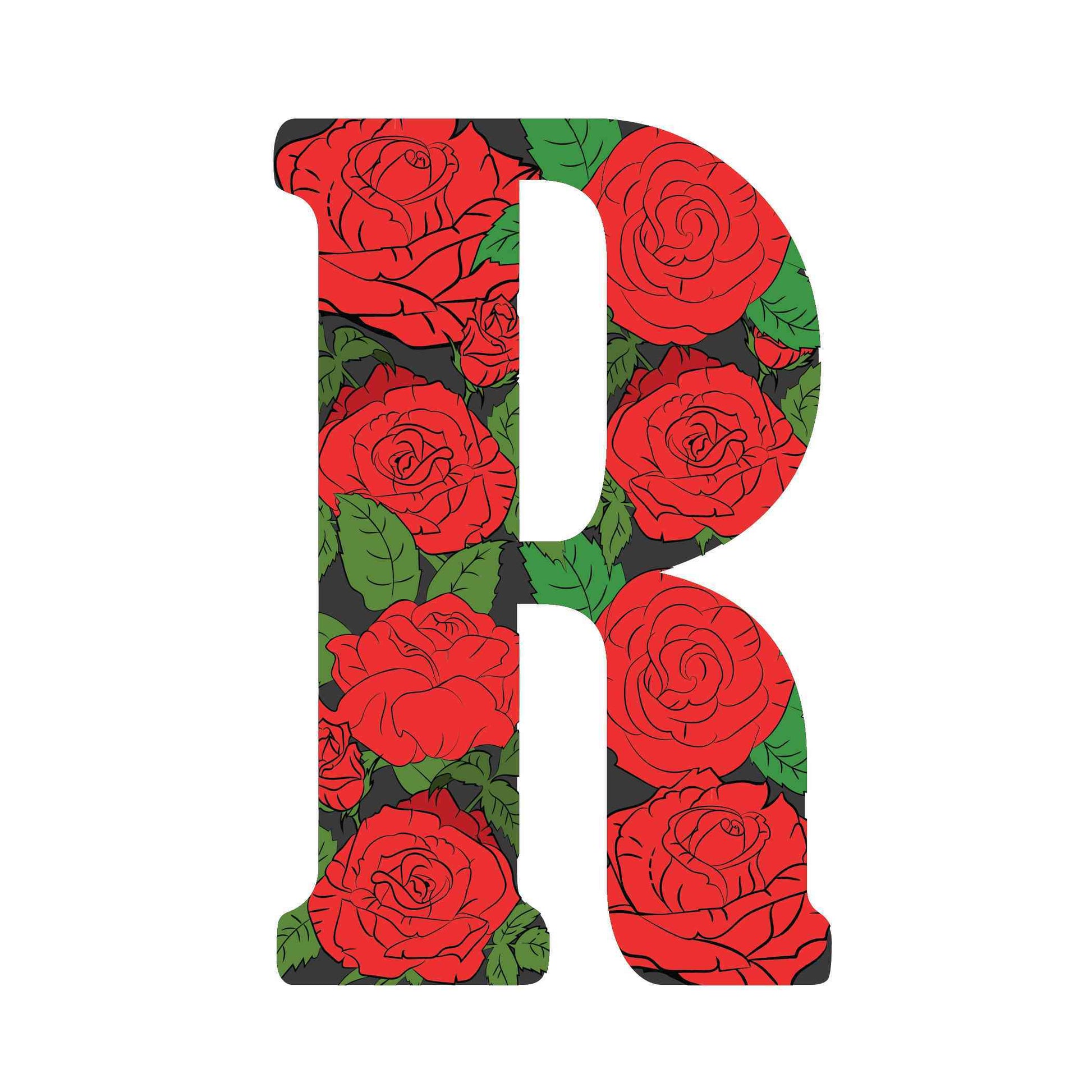 ""R"" Rose - Alphabetical Florals