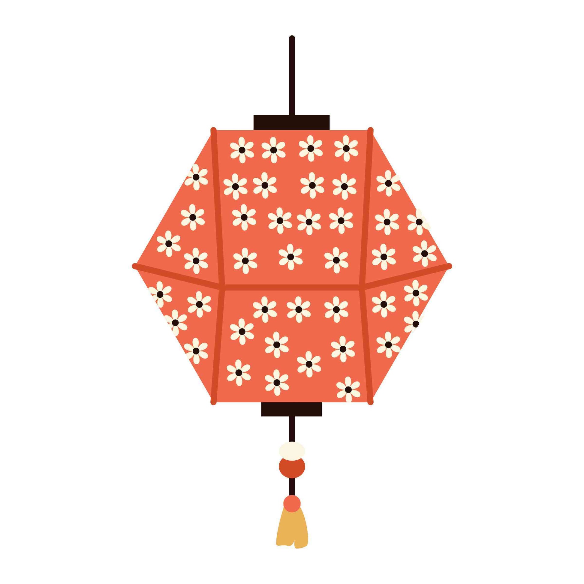 Japanese Lantern - Anemone Flower Pattern