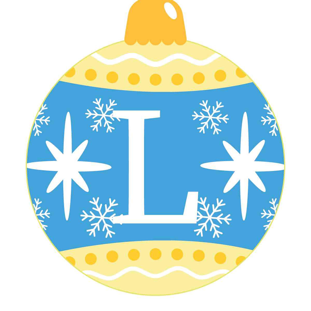 Ornament - Snow Flakes Christmas Ball (Letter L)