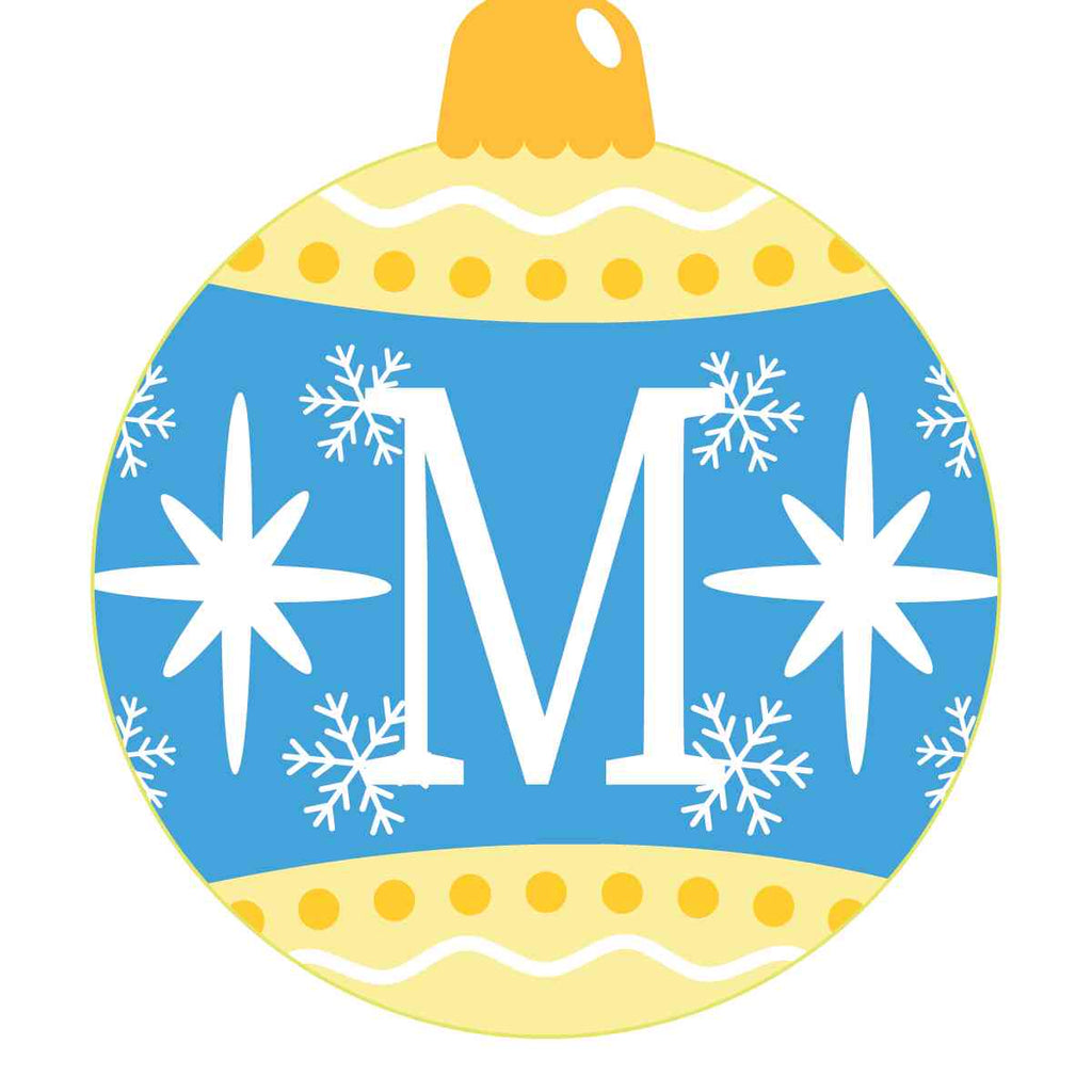 Ornament - Snow Flakes Christmas Ball (Letter M)