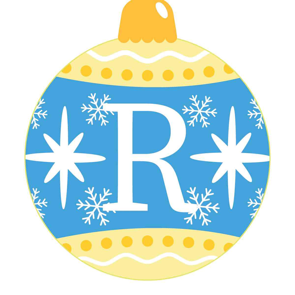 Ornament - Snow Flakes Christmas Ball (Letter R)