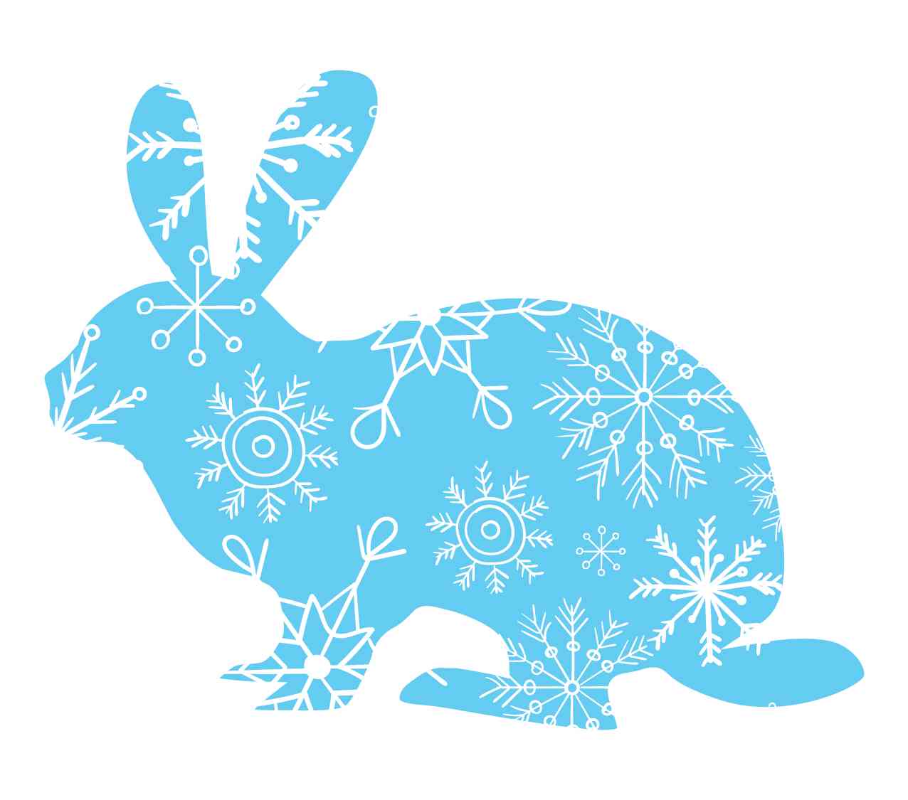 Rabbit Ornament - Snowflakes