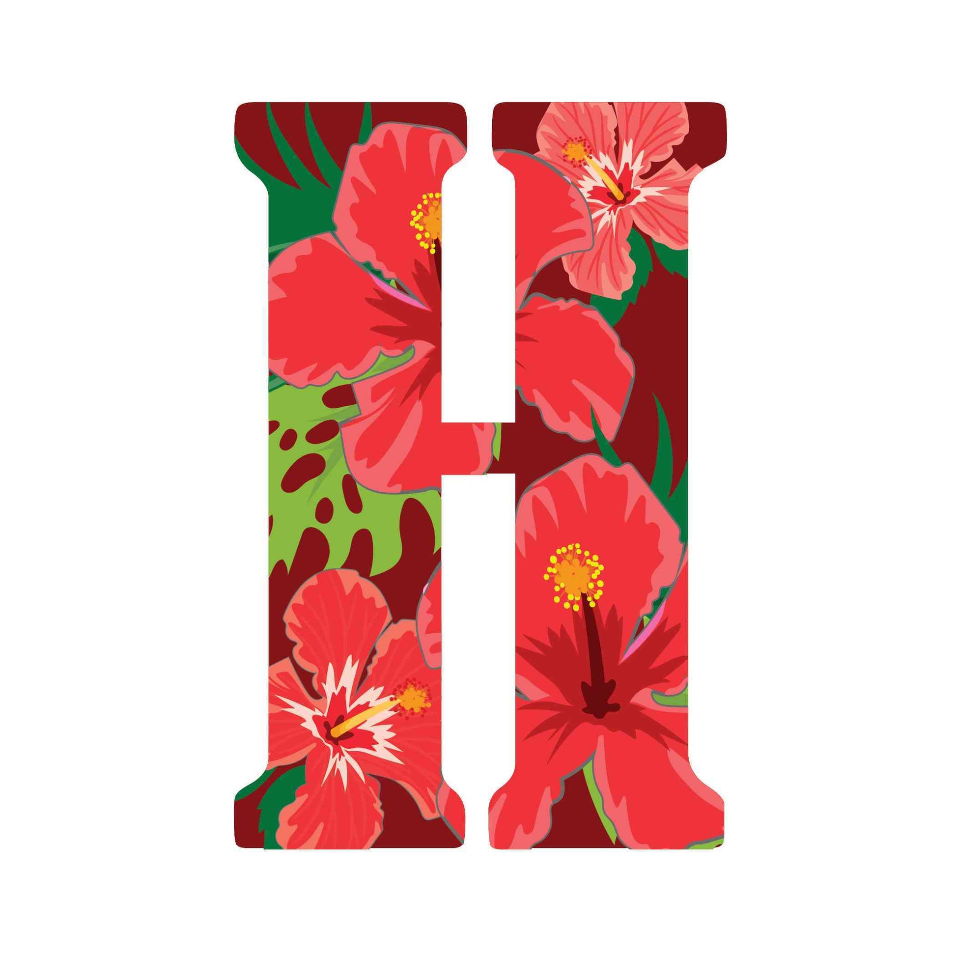 ""H"" Hibiscus - Alphabetical Florals