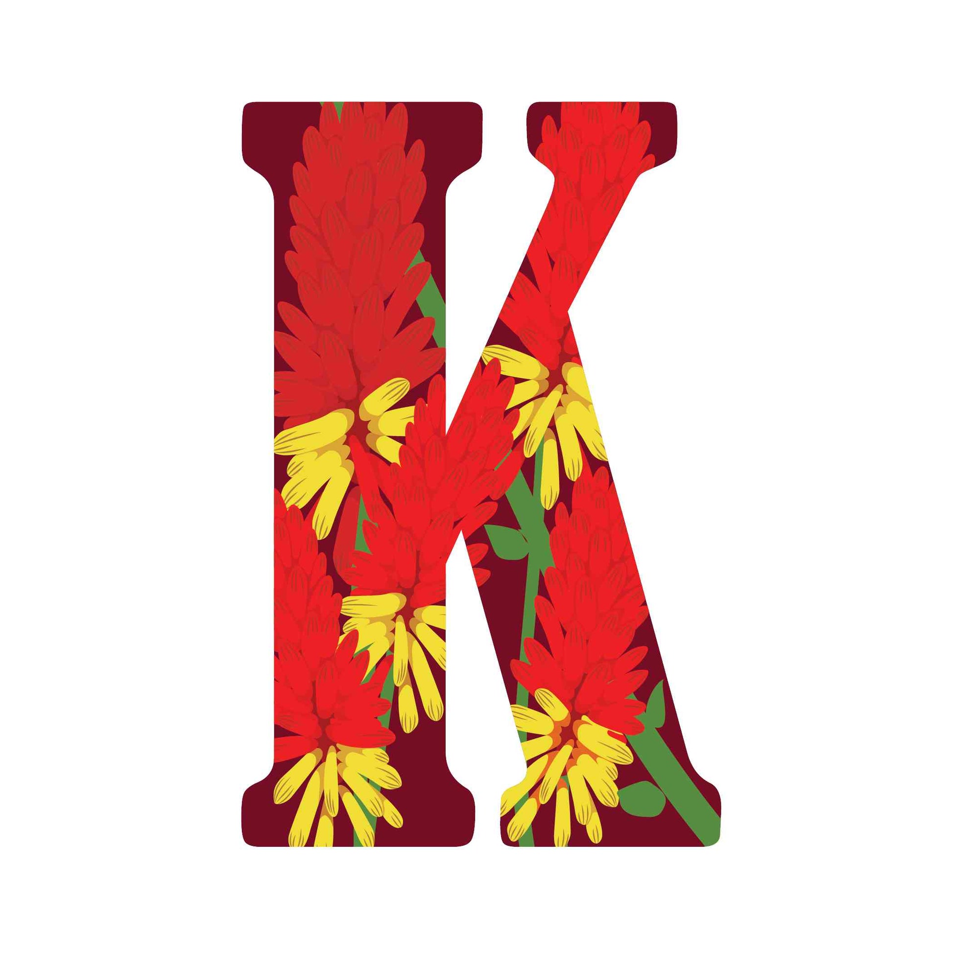 ""K"" Kniphofia - Alphabetical Florals