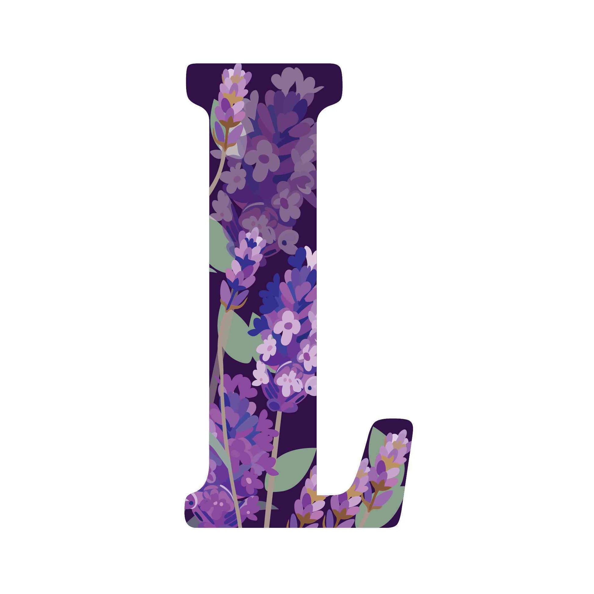""L"" Lavender - Alphabetical Florals