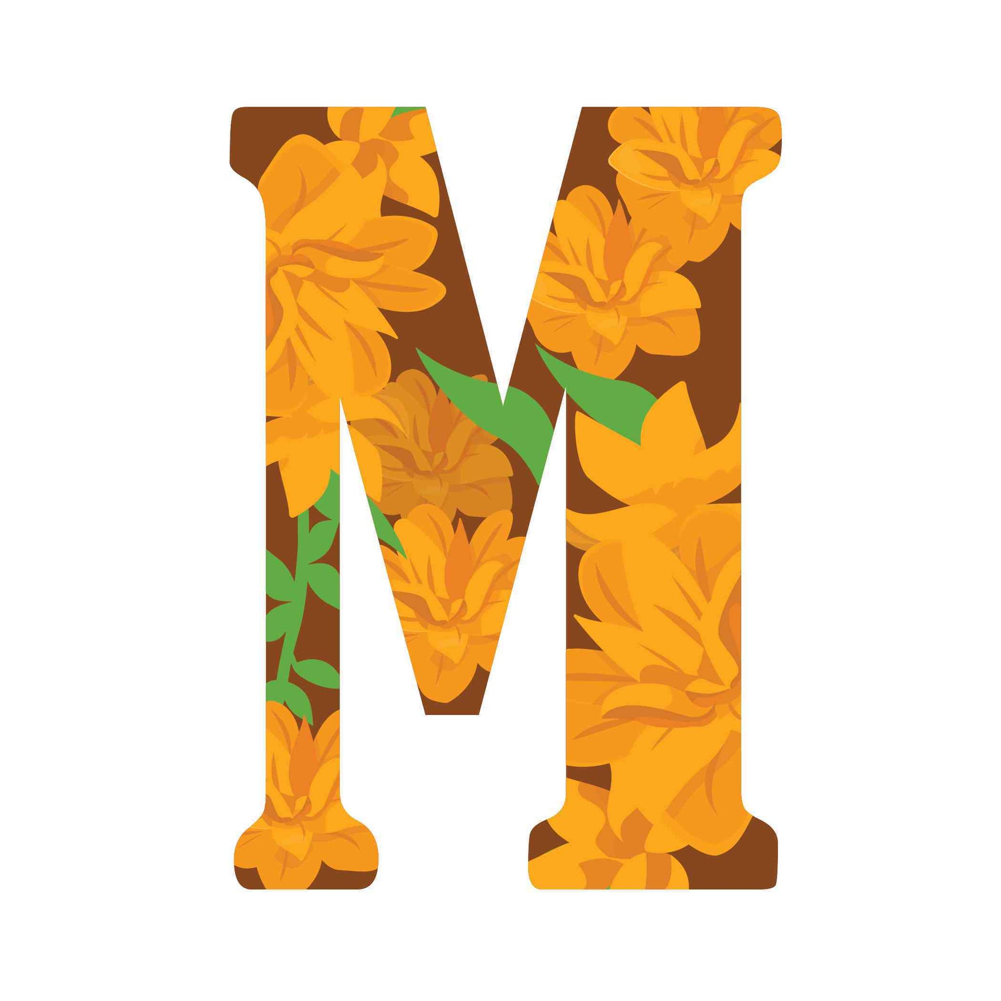 ""M"" Marigold - Alphabetical Florals
