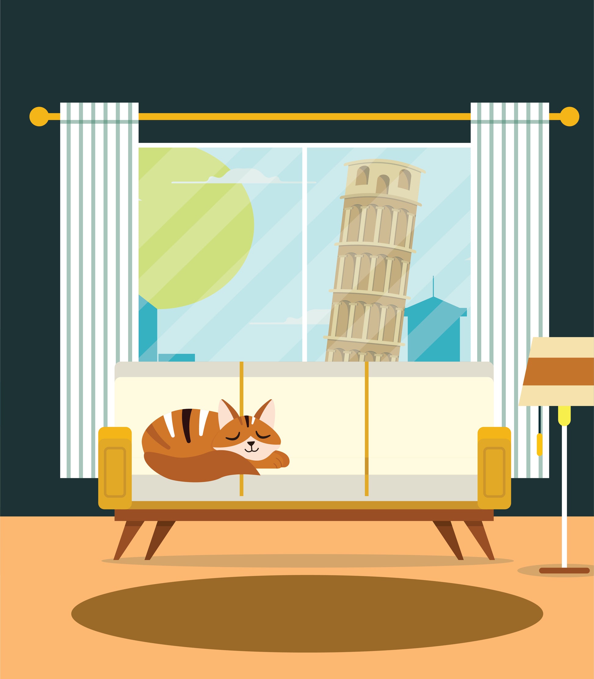 Tower of Pisa in Window