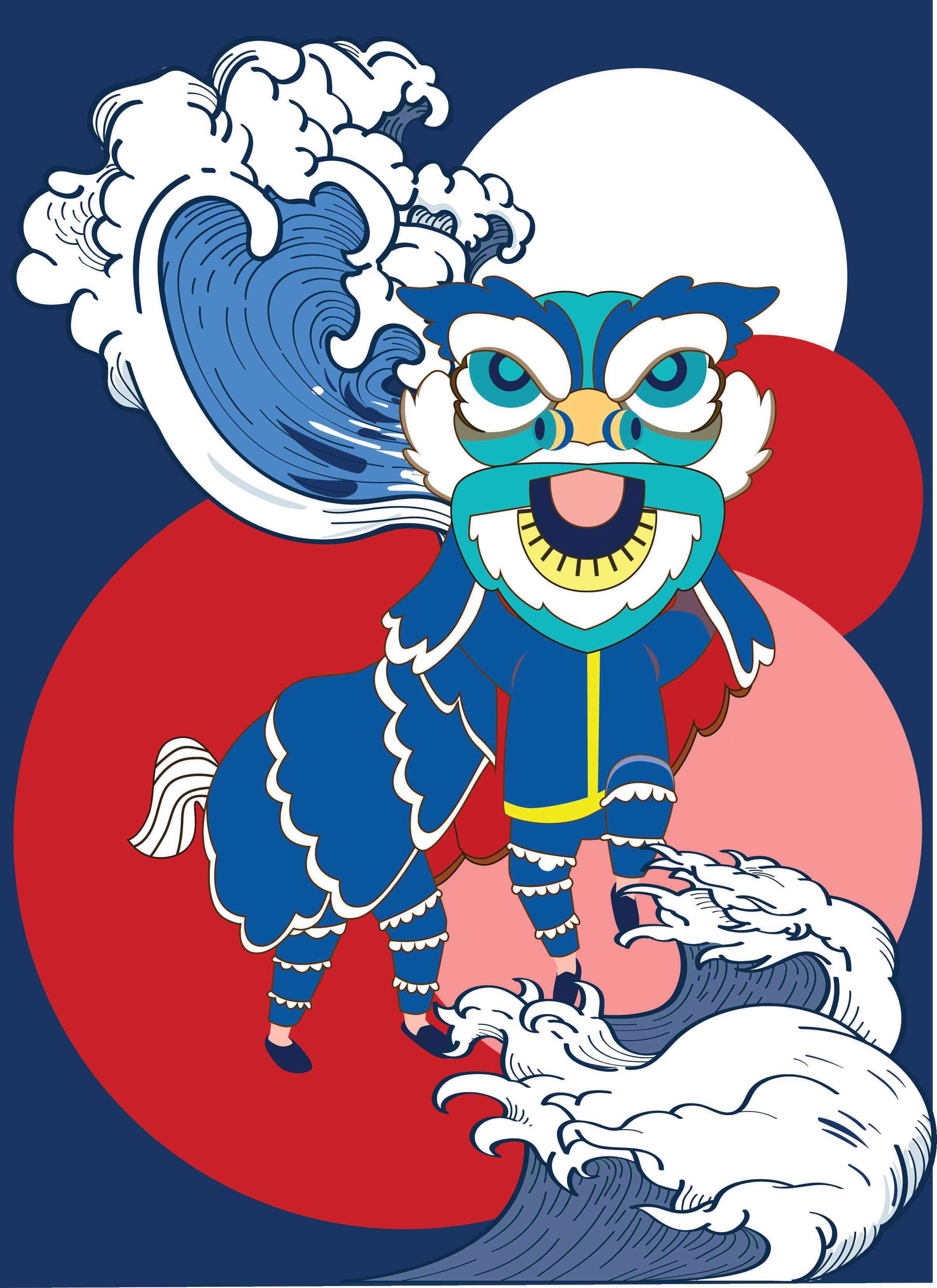 Blue Chinese Dragon