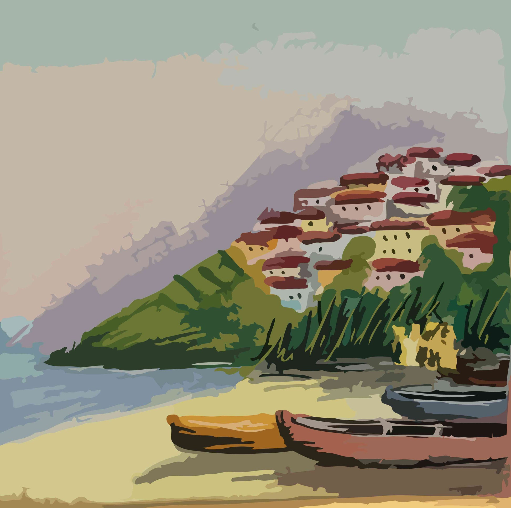 Beach, Boat and Houses