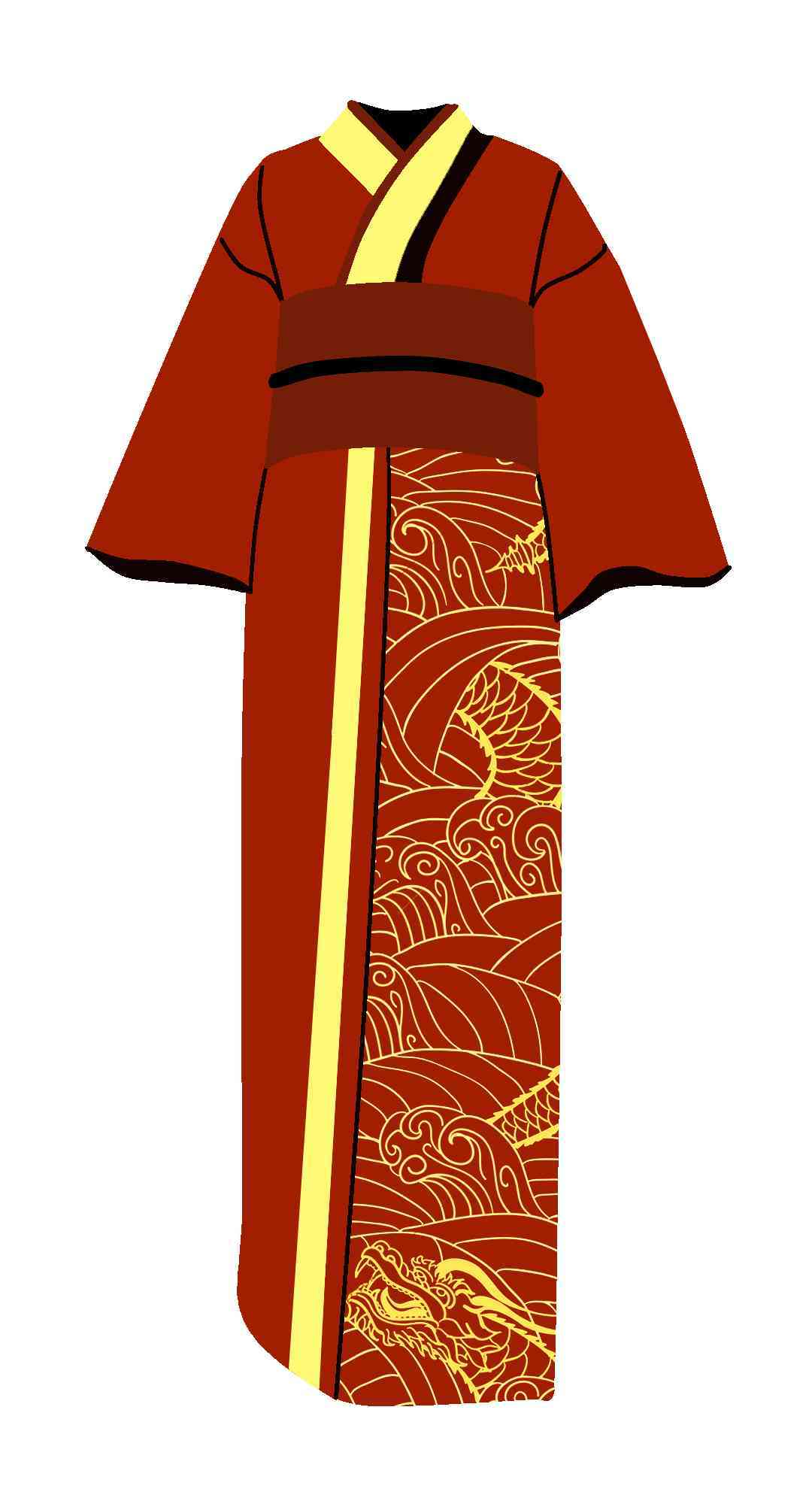 Kimono Red Dragon Cultural Dress (Japan)