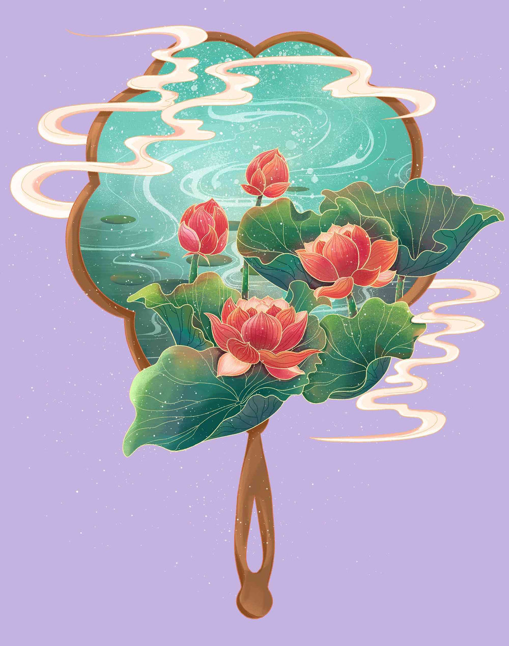 Chinese Lotus Leaf Fan 2