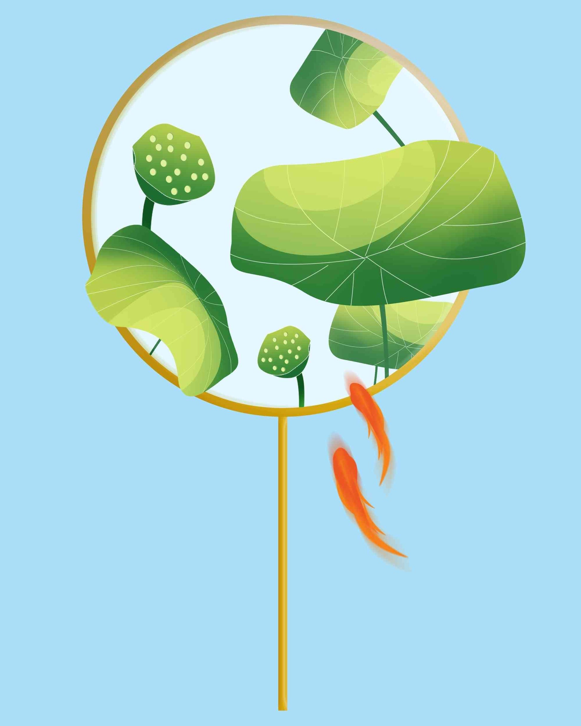 Chinese Round Silk Fan - Moon