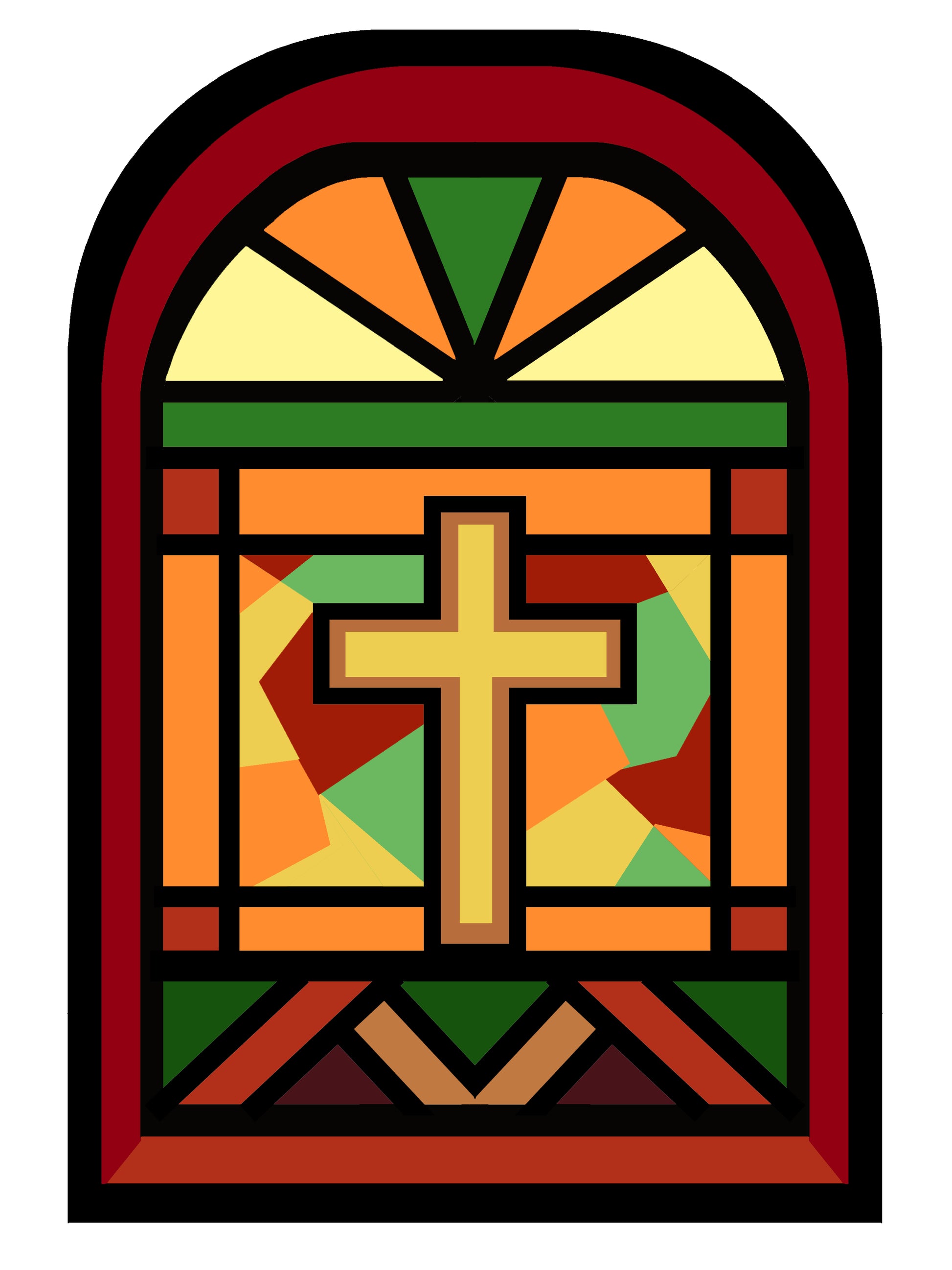Cross Glass stained window