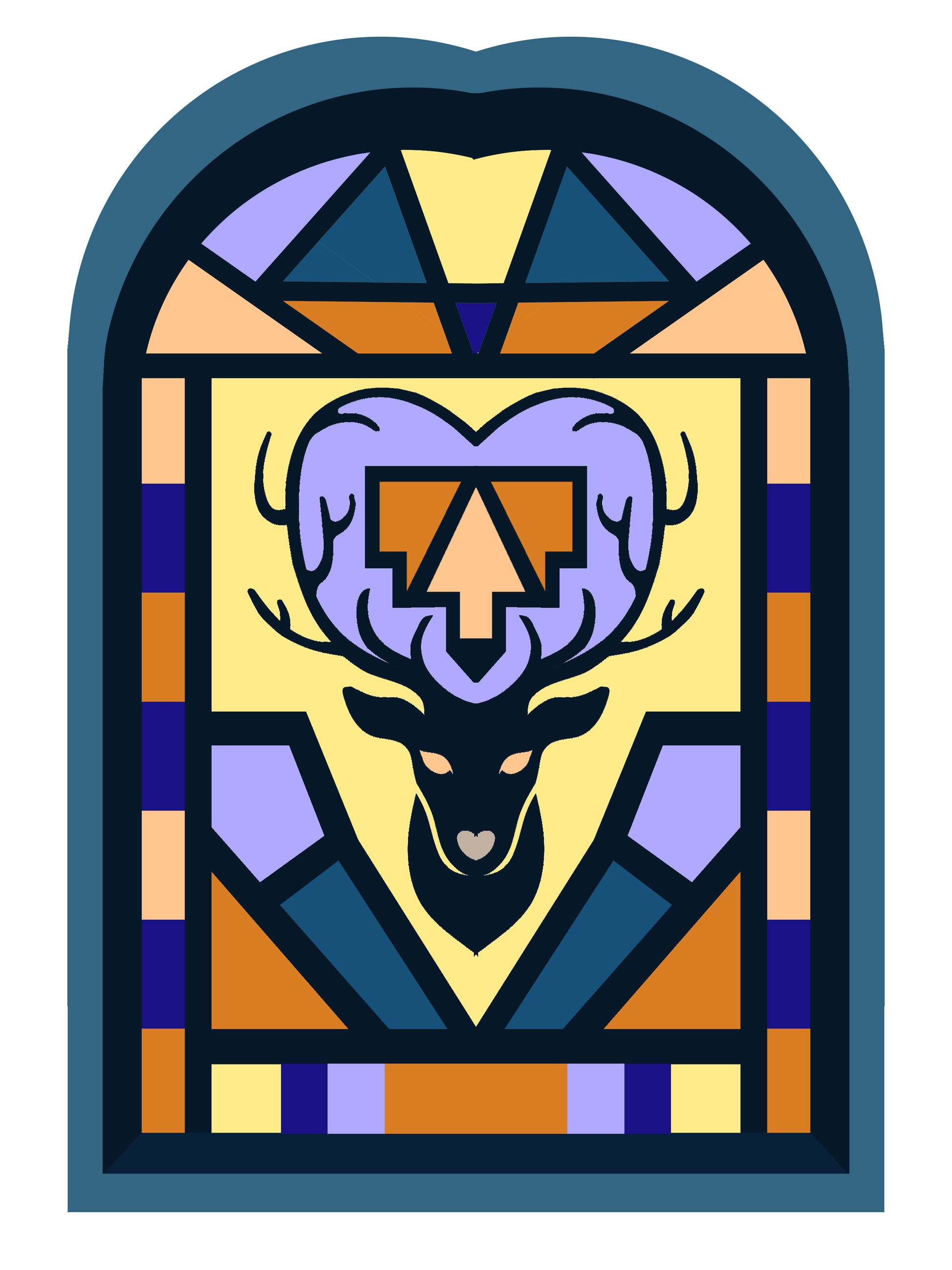Deer Glass stained window