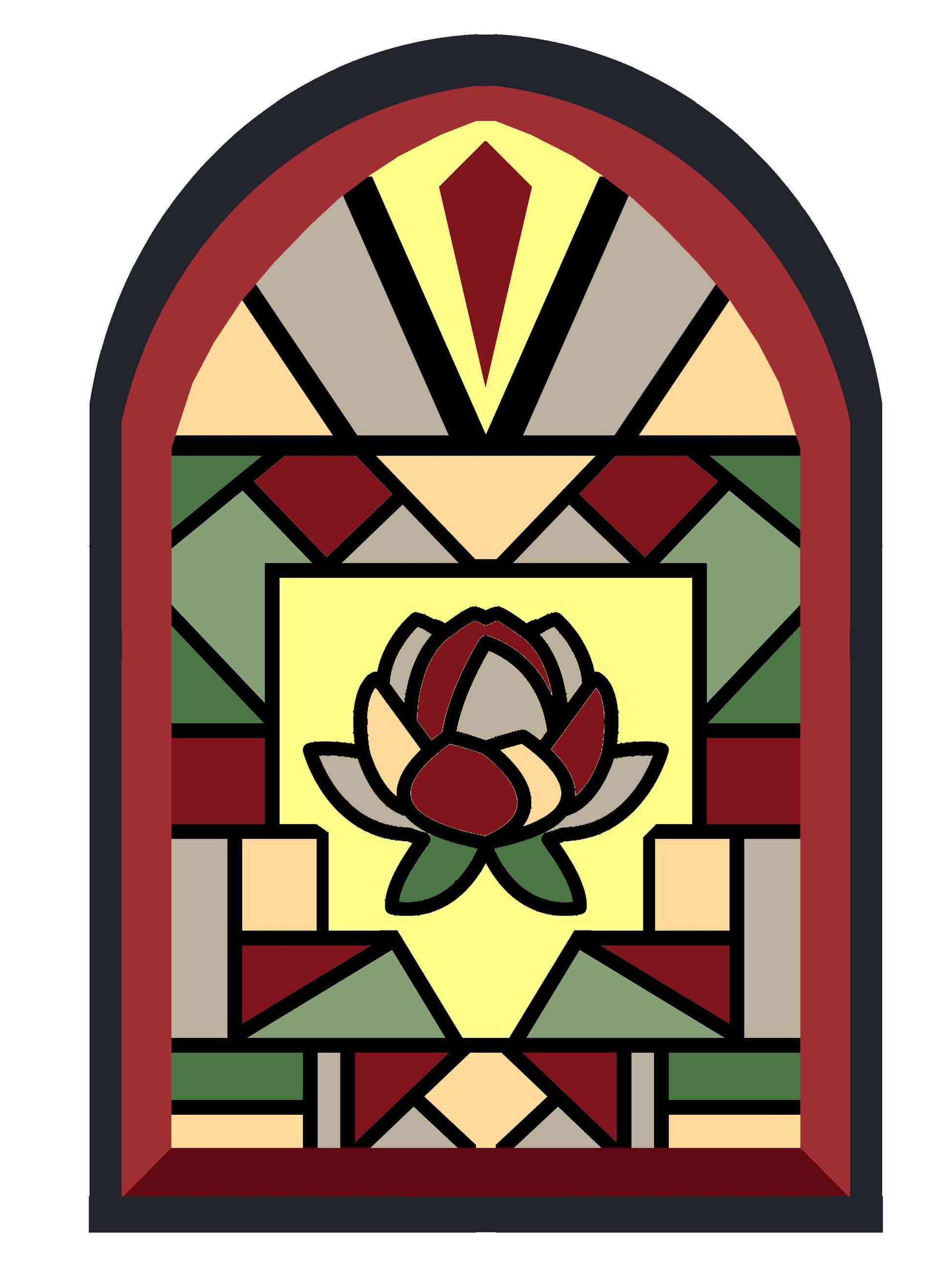 Waterlily Glass stained window