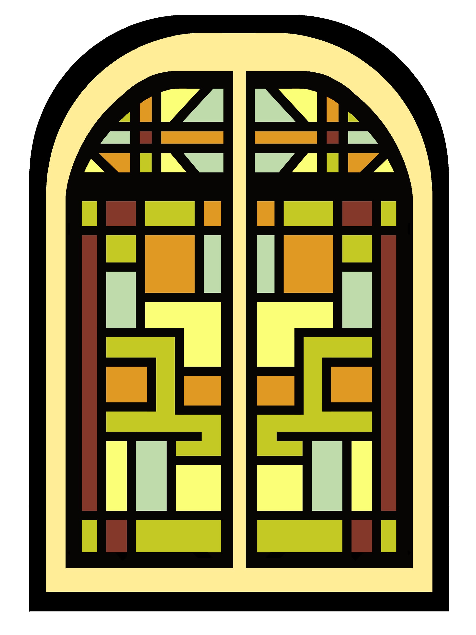 Green Geometric Glass stained window