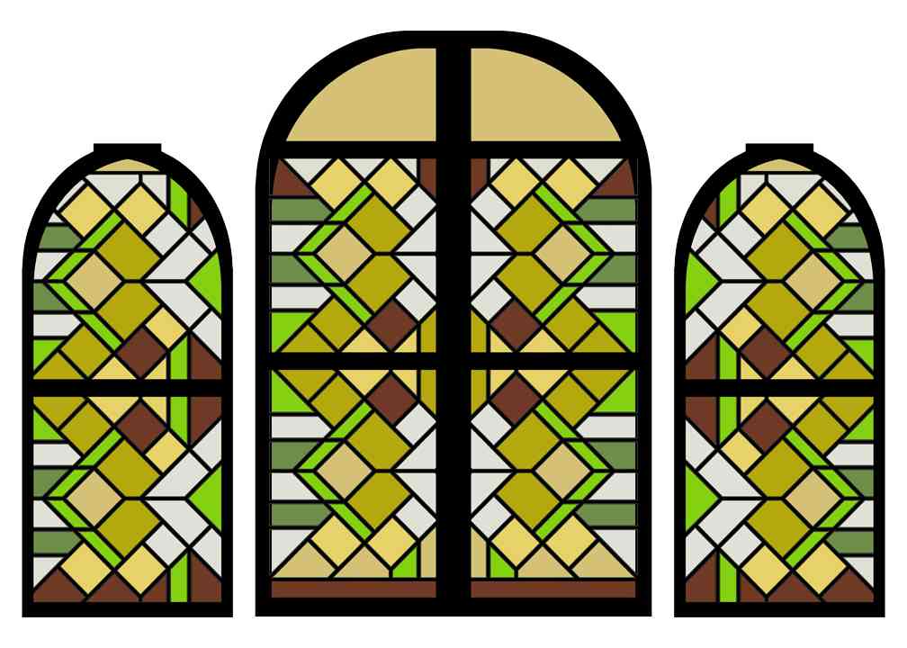Monochrome green stained window