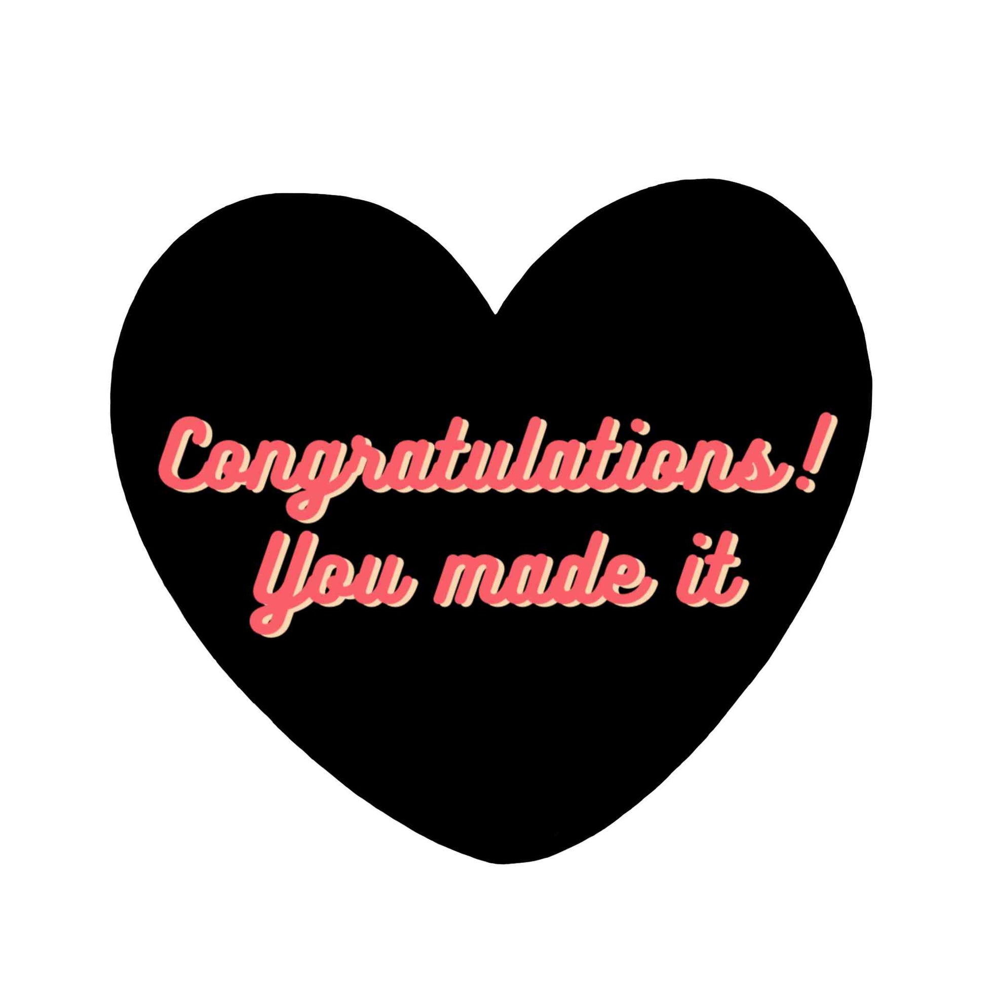 Graduation- heart (black)