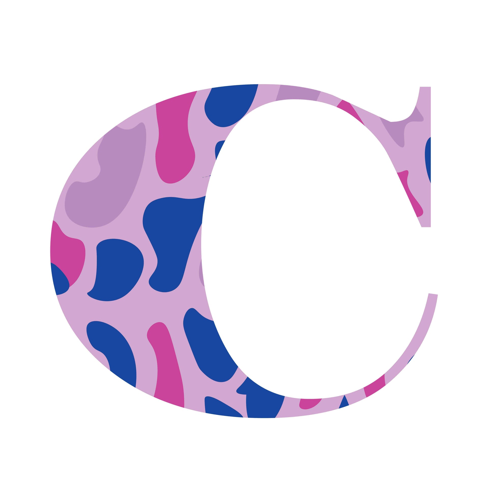 Pink and Blue - Letter C
