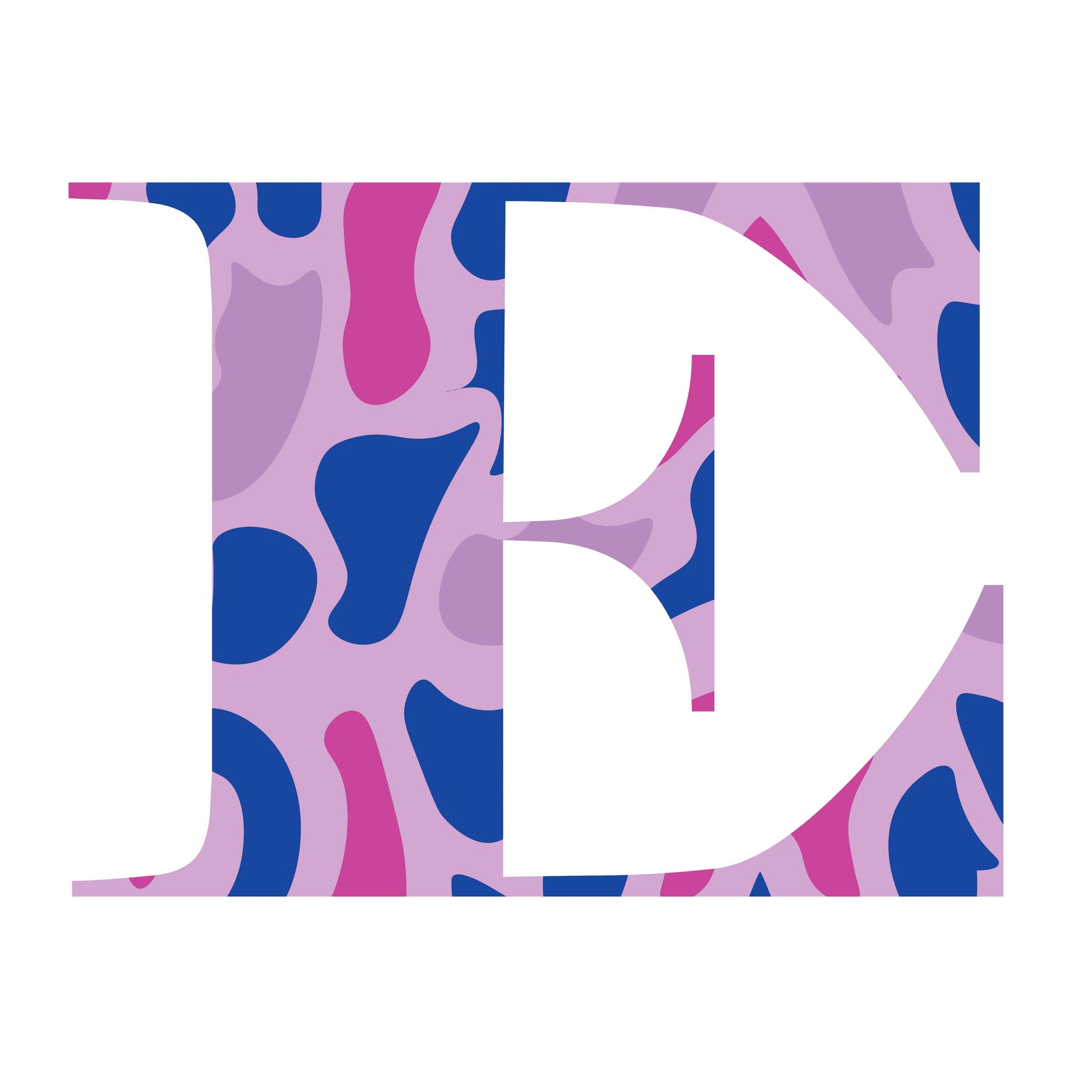 Pink and Blue - Letter E