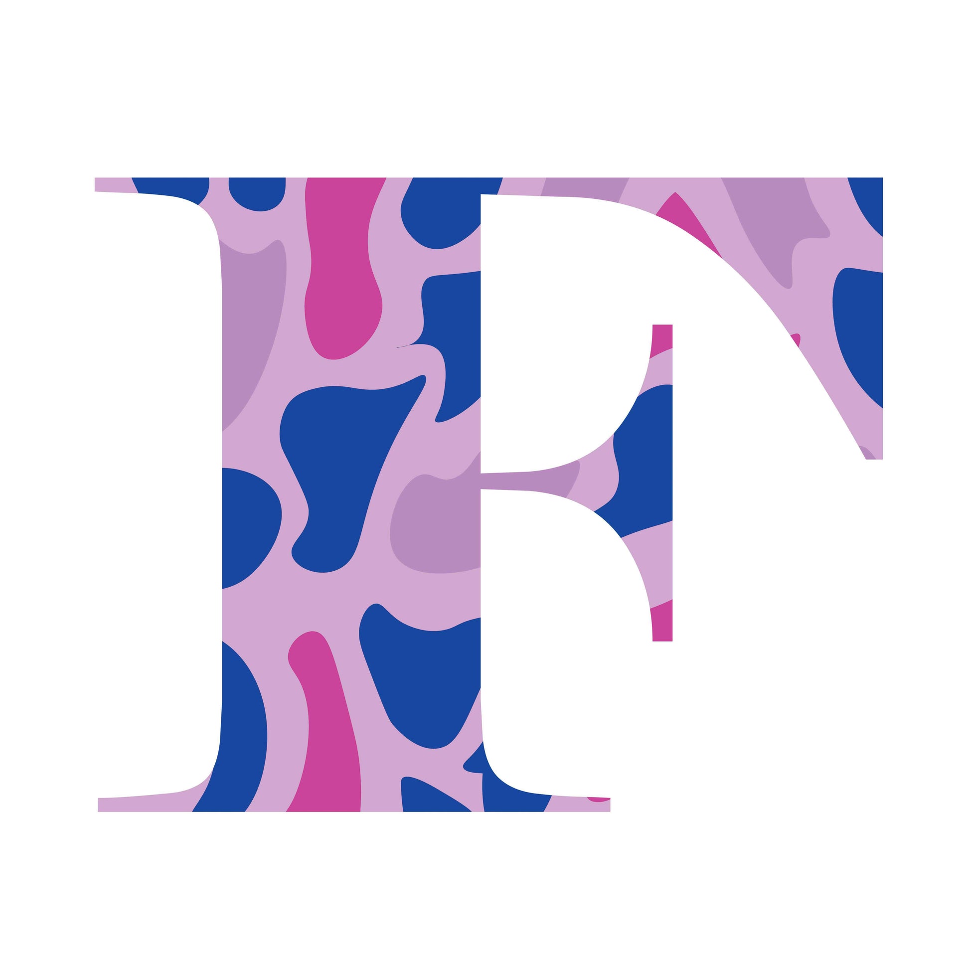 Pink and Blue - Letter F