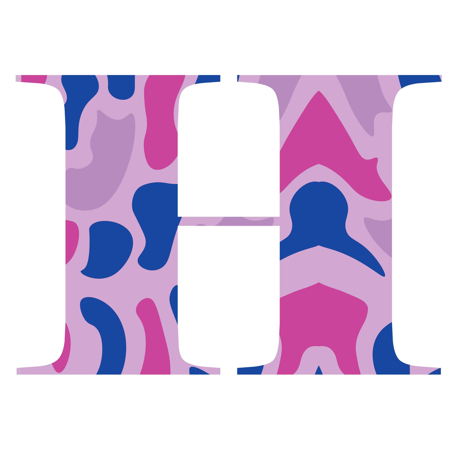 Pink and Blue - Letter H