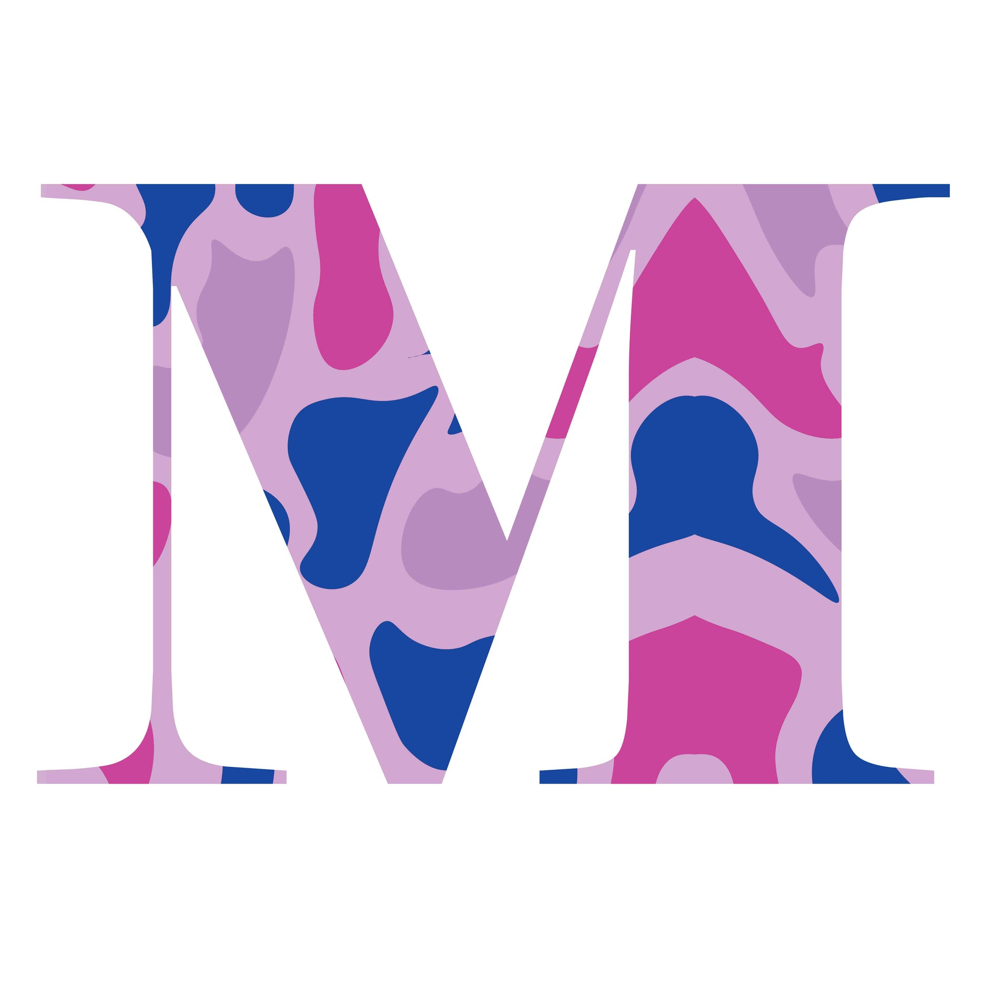 Pink and Blue - Letter M