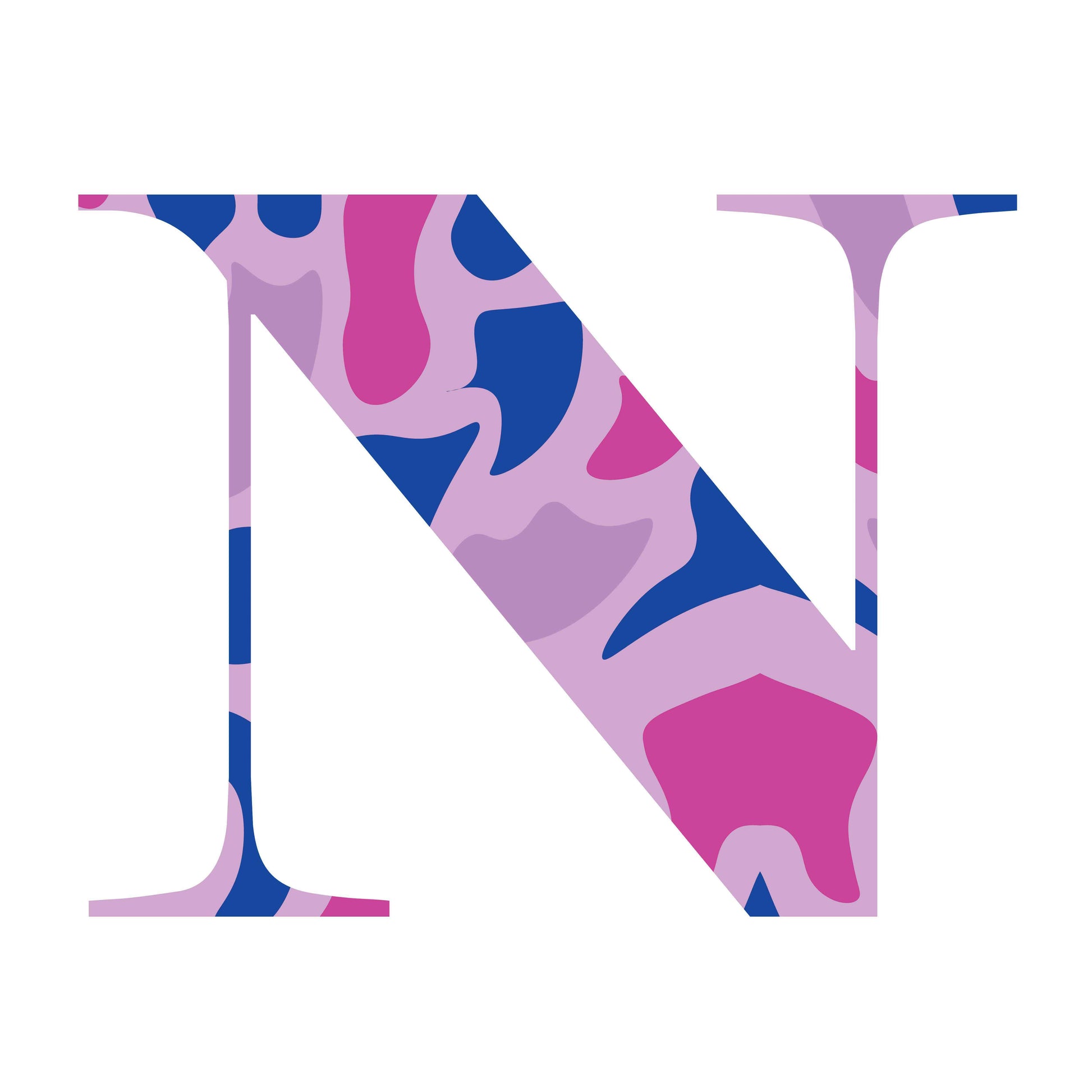 Pink and Blue - Letter N