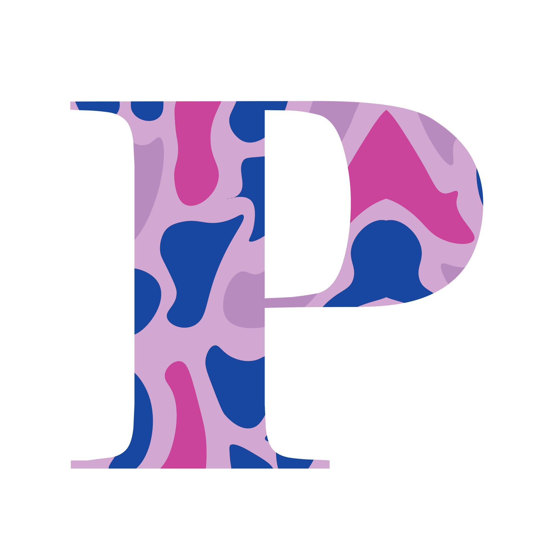 Pink and Blue - Letter P