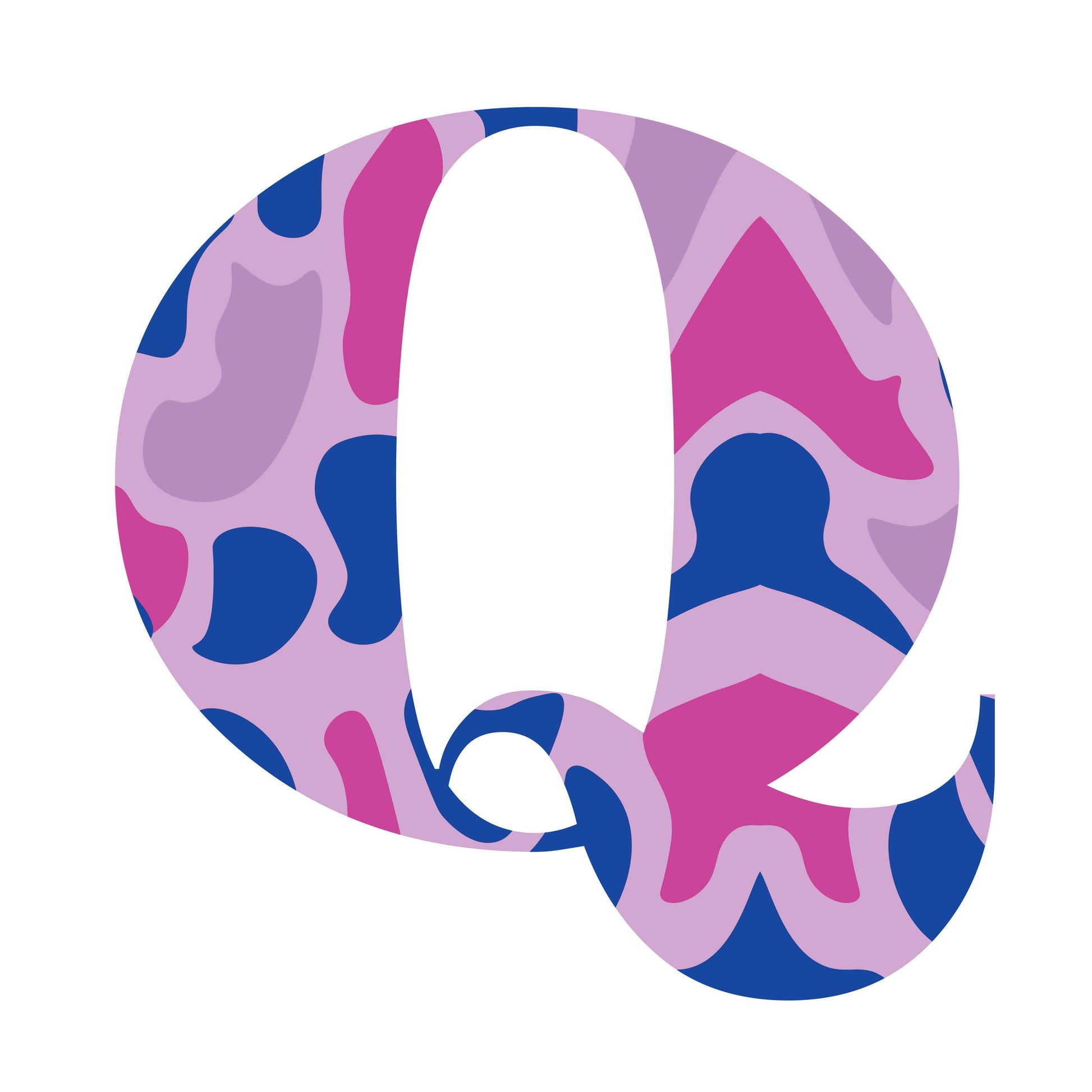 Pink and Blue - Letter Q
