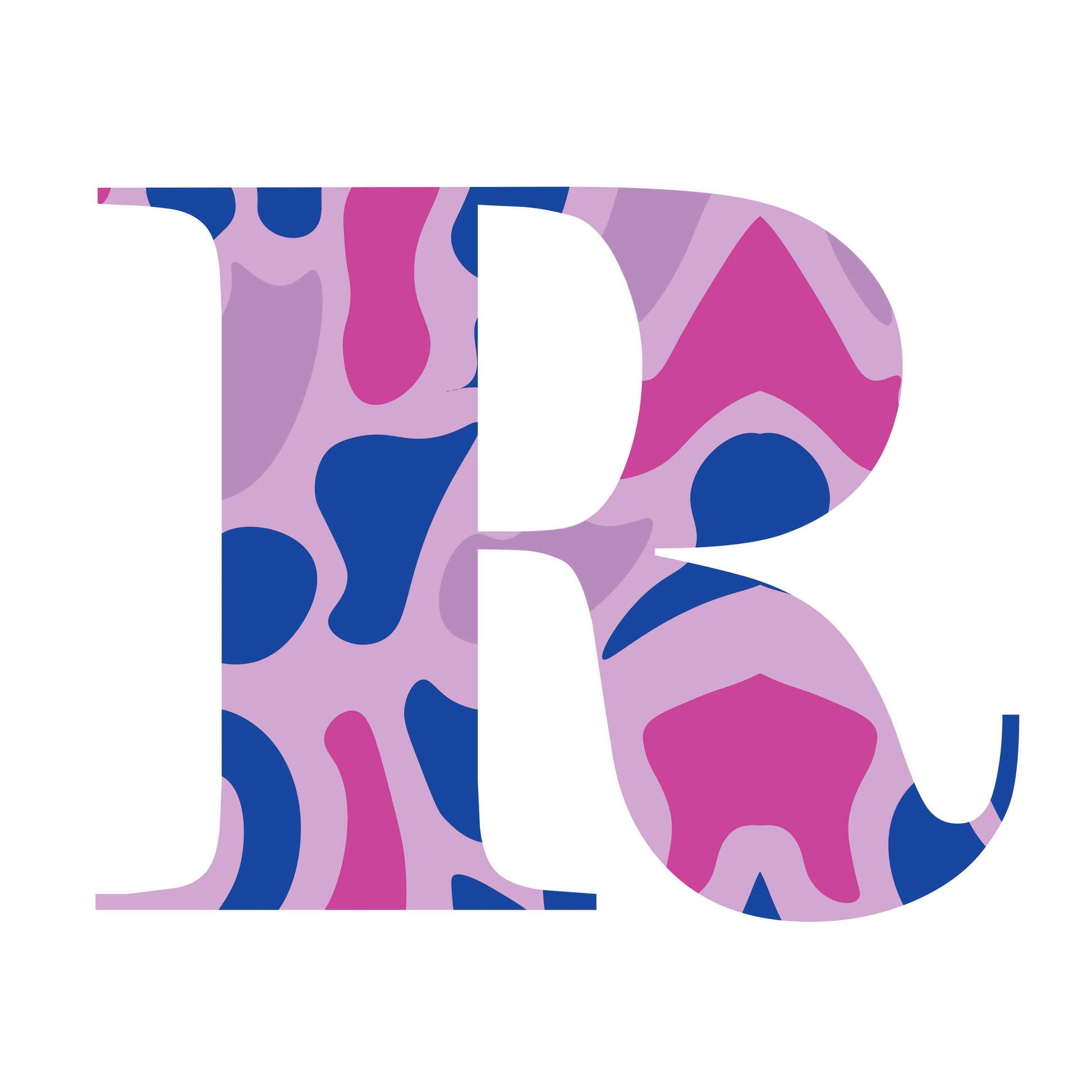 Pink and Blue - Letter R