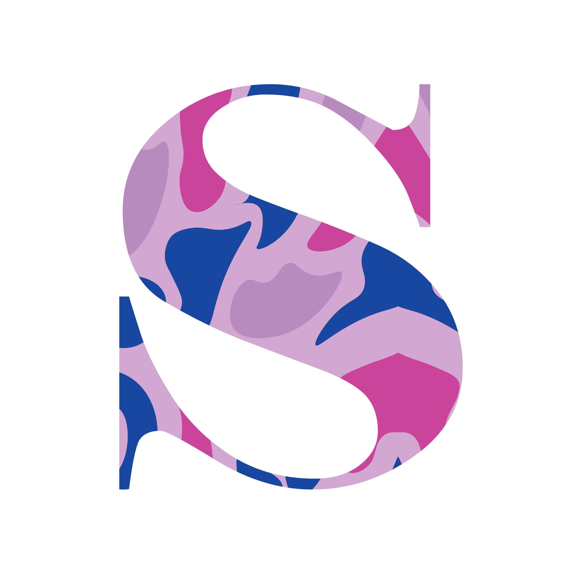 Pink and Blue - Letter S