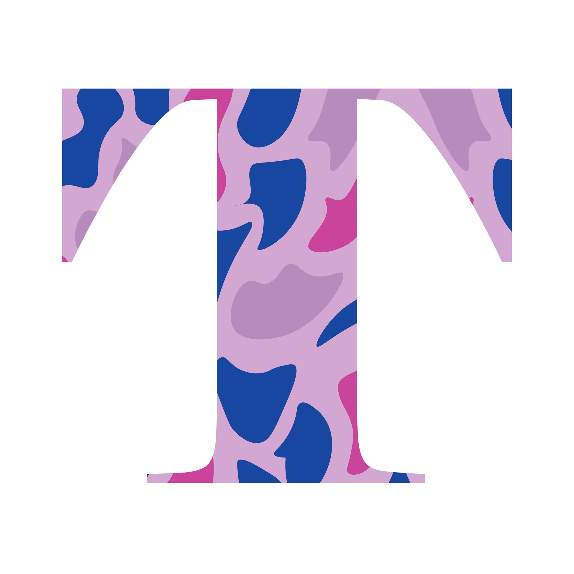 Pink and Blue - Letter T