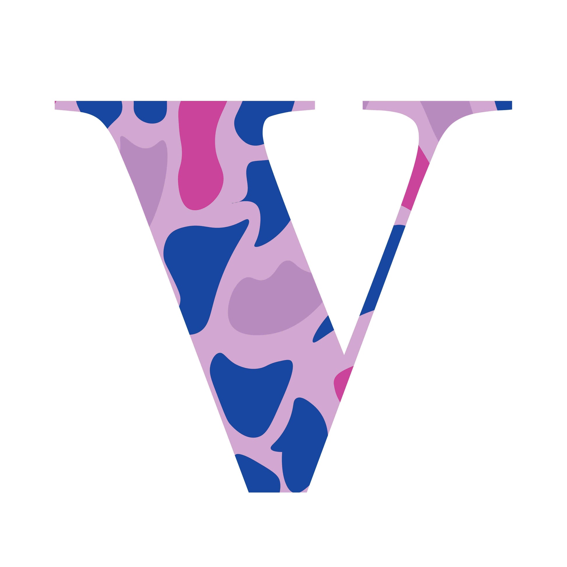 Pink and Blue - Letter V