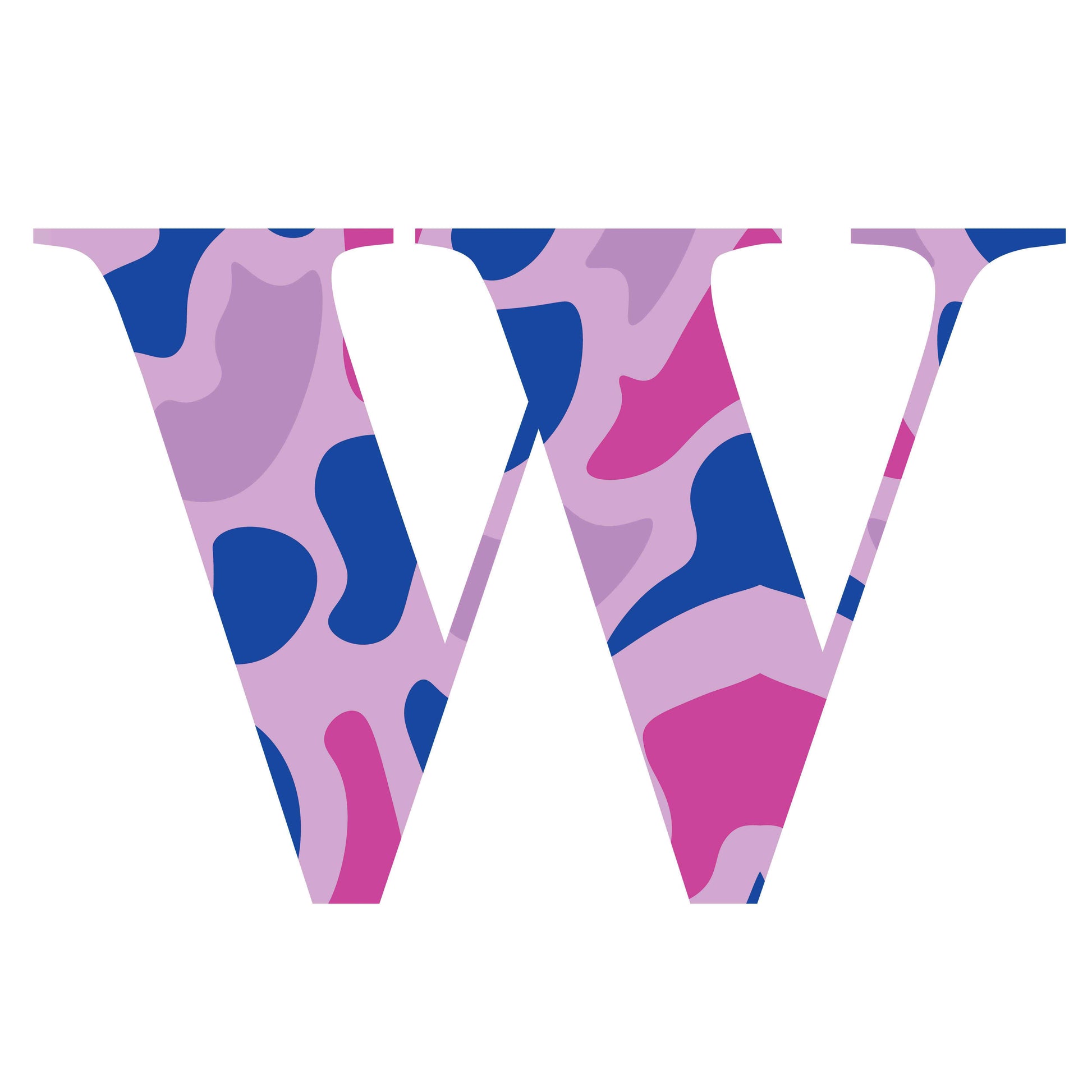 Pink and Blue - Letter W