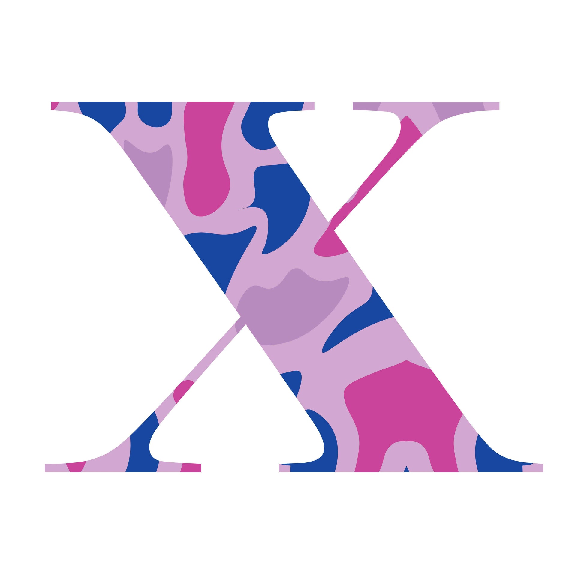 Pink and Blue - Letter X