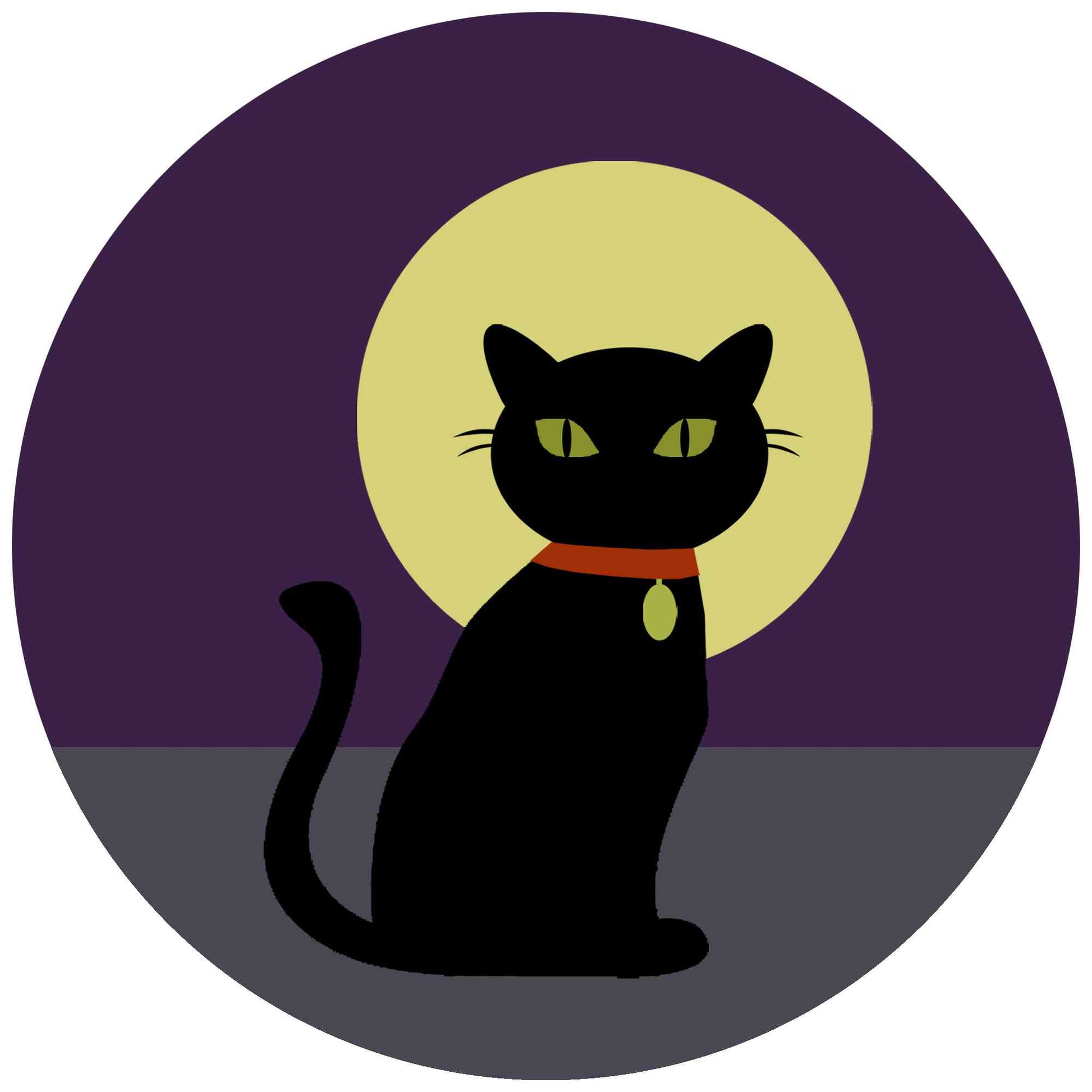 Cat & Moon Round