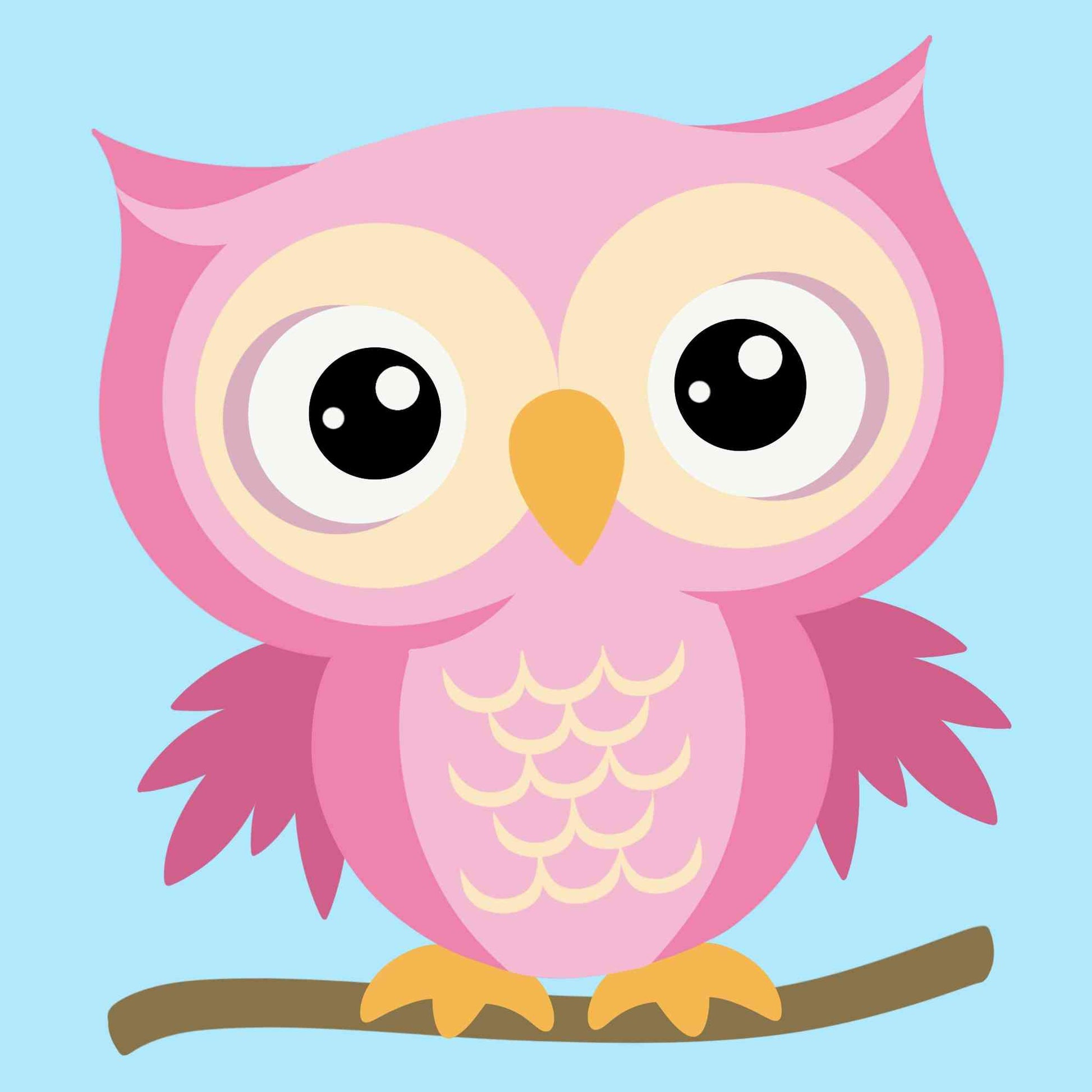 Adorable Pink Owl