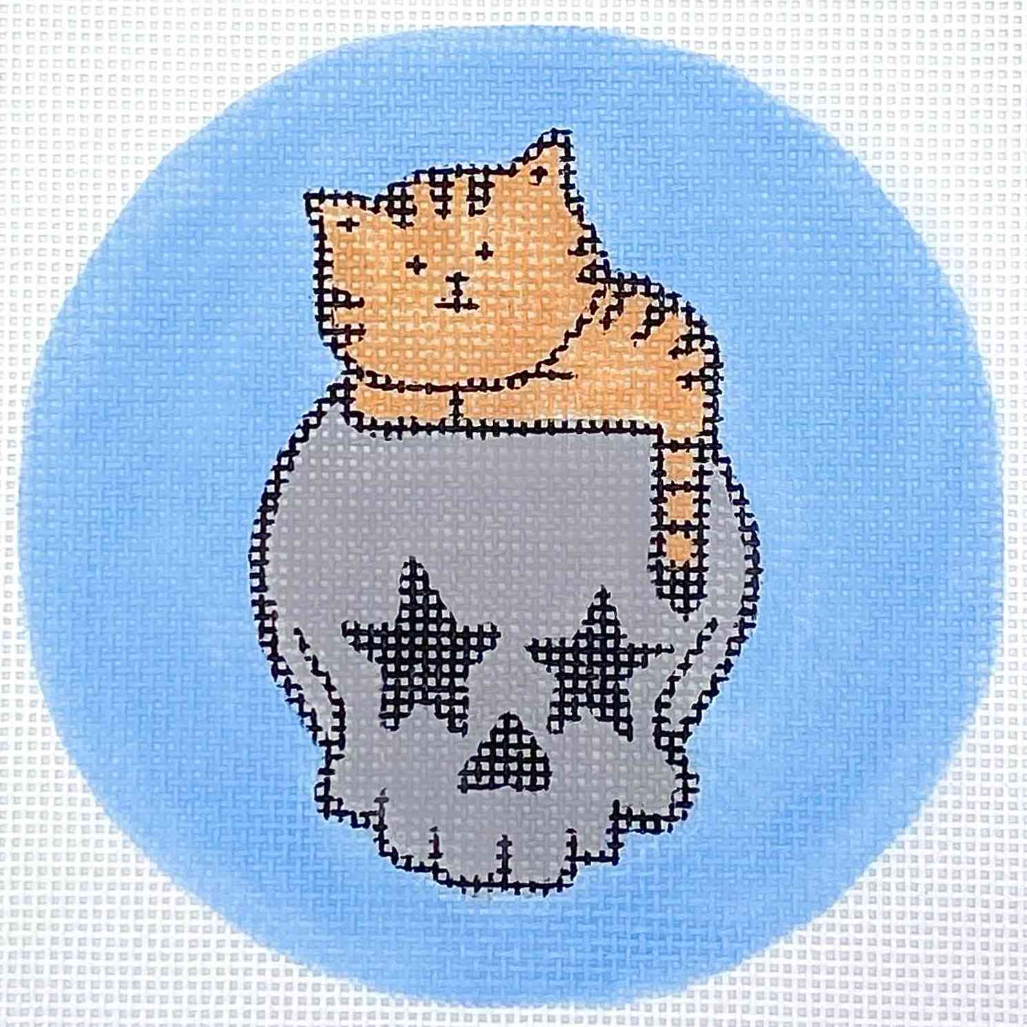 Halloween- Skull with cute cat 2