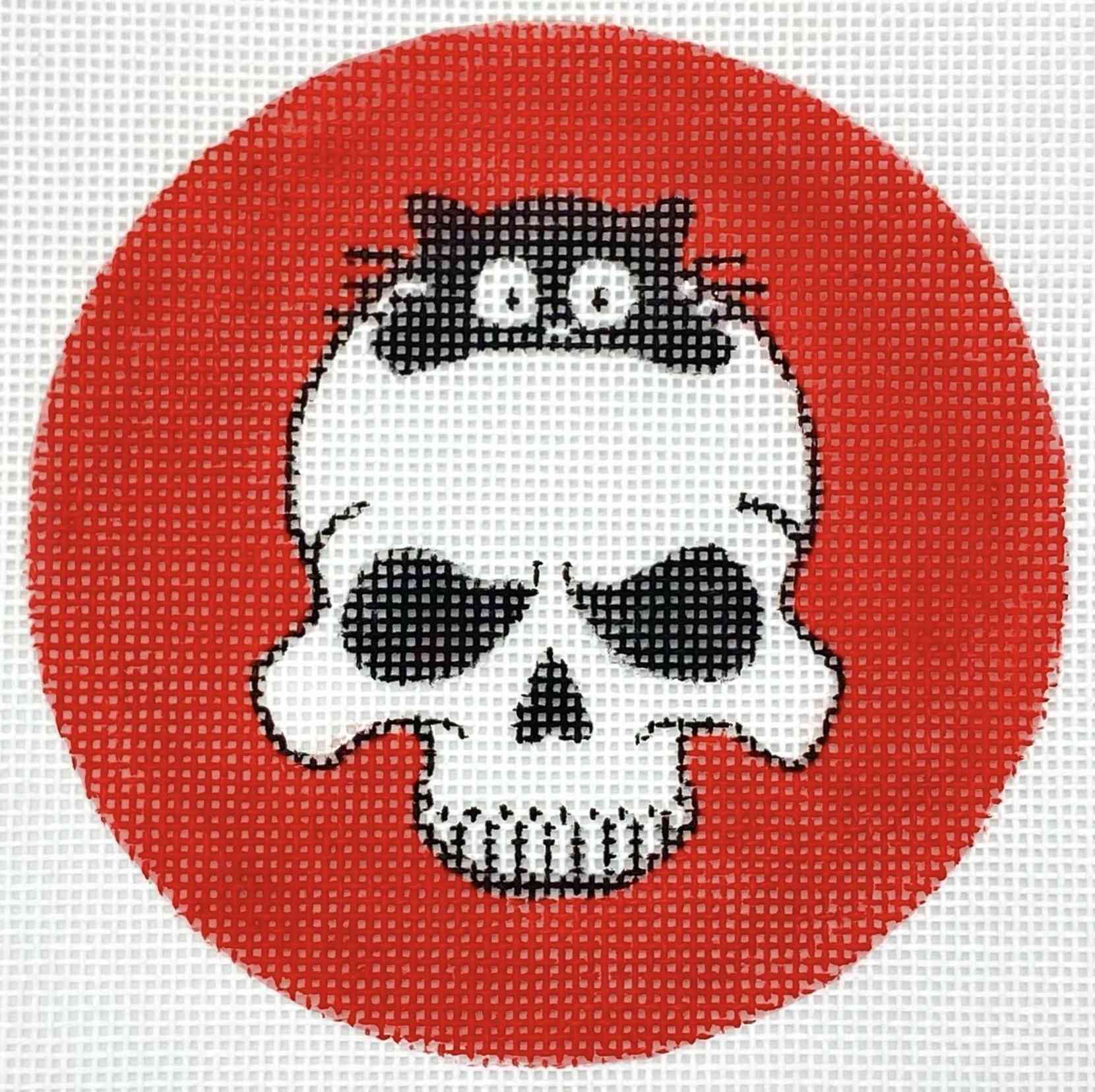 Halloween - Skull with black cat