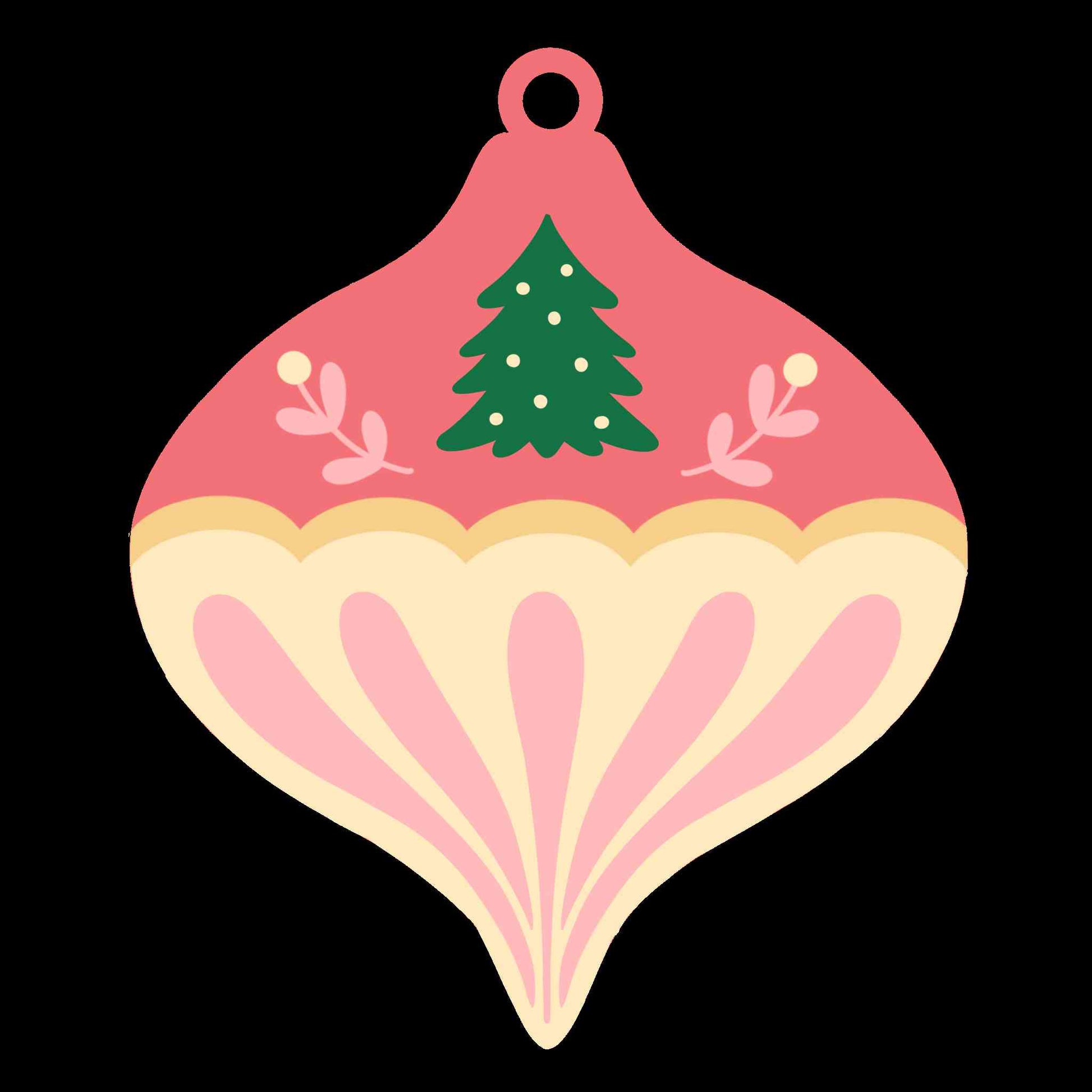 Pink Christmas Ball with Christmas Tree