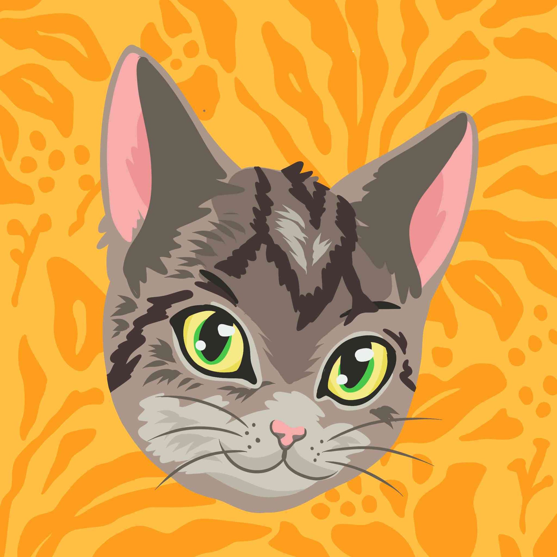 Yellow Cat with Yellow Pattern