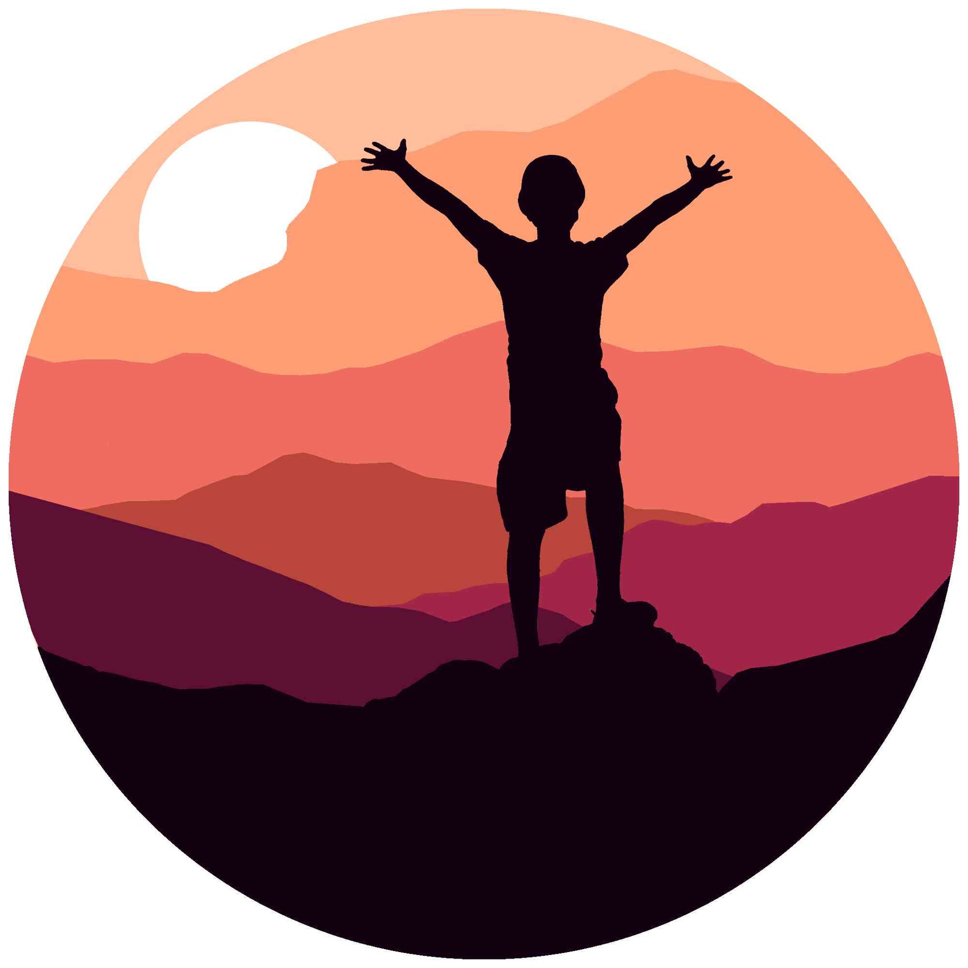 Mountain hiking ornament